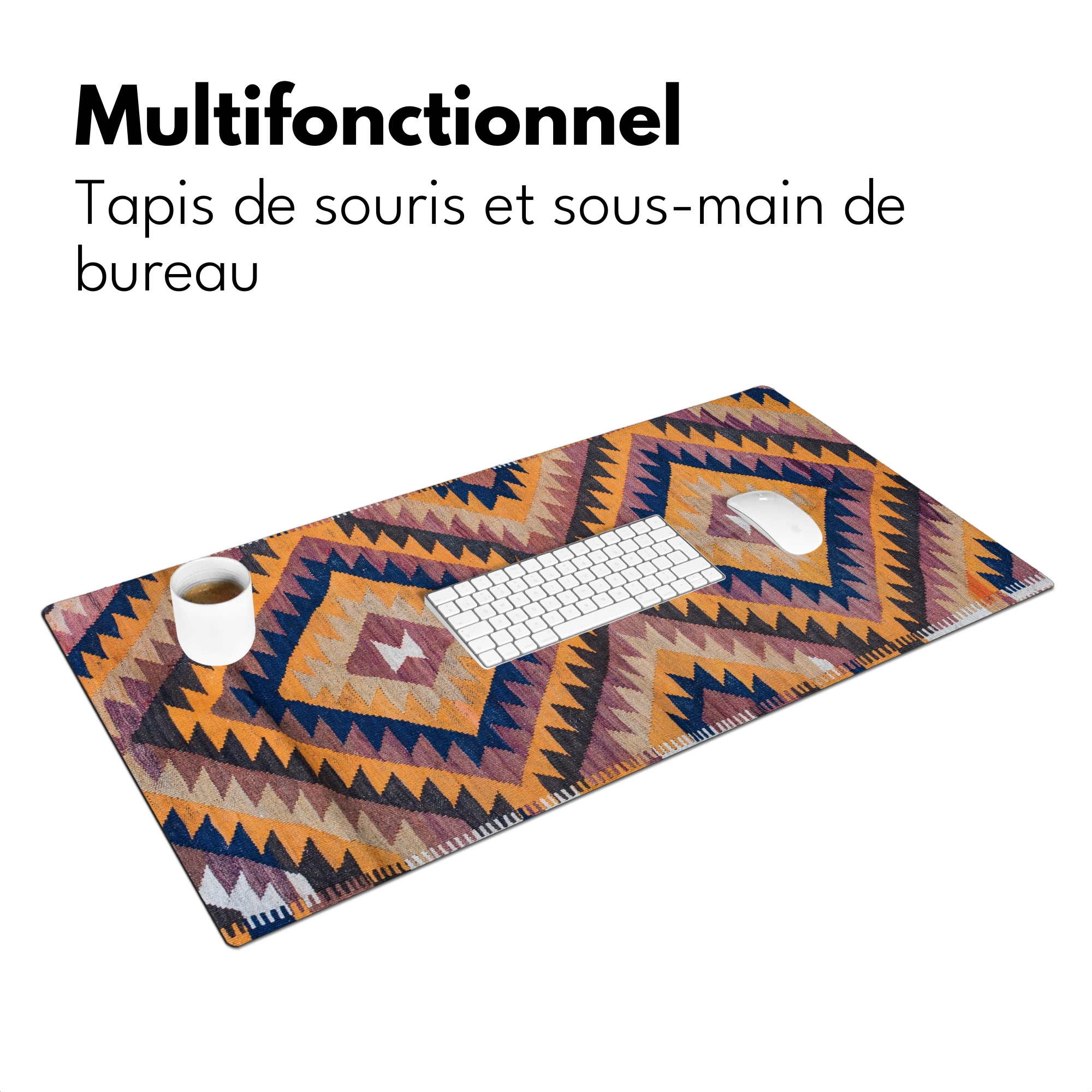 Sous main bureau - Tapis Persan - Motifs - Orange-3