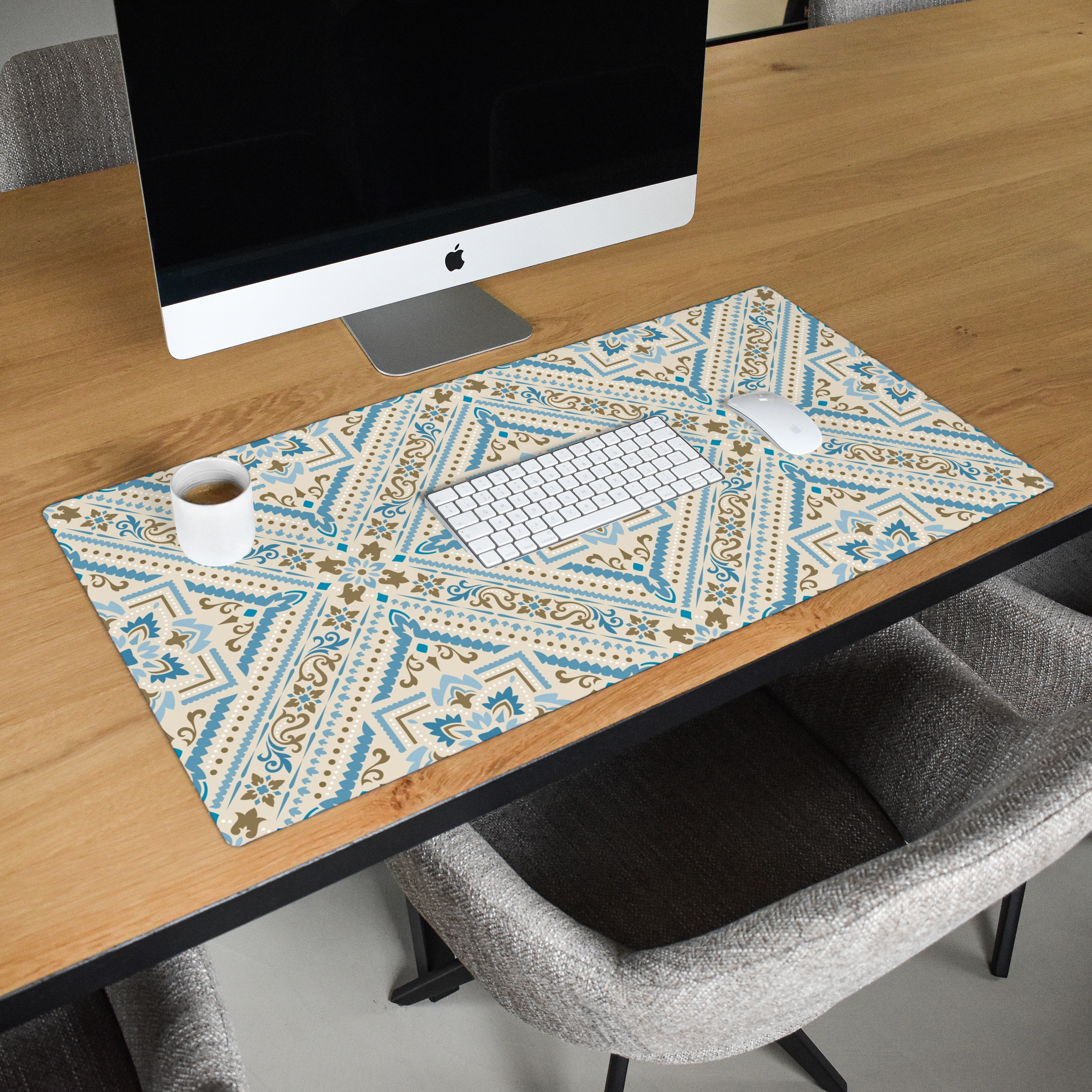 Schreibtischunterlage - Perserteppich - Teppich - Muster - Blau-2