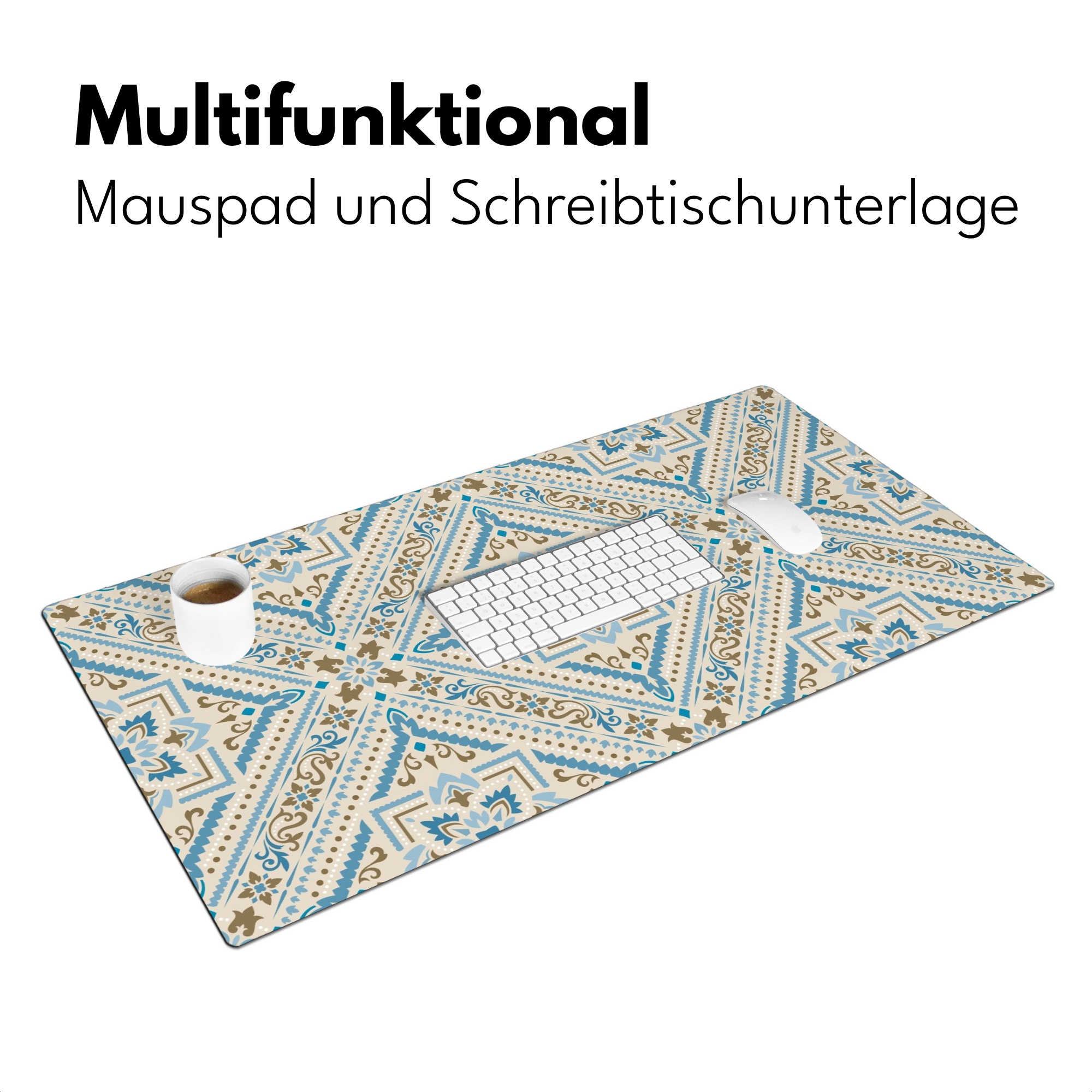 Schreibtischunterlage - Perserteppich - Teppich - Muster - Blau-3