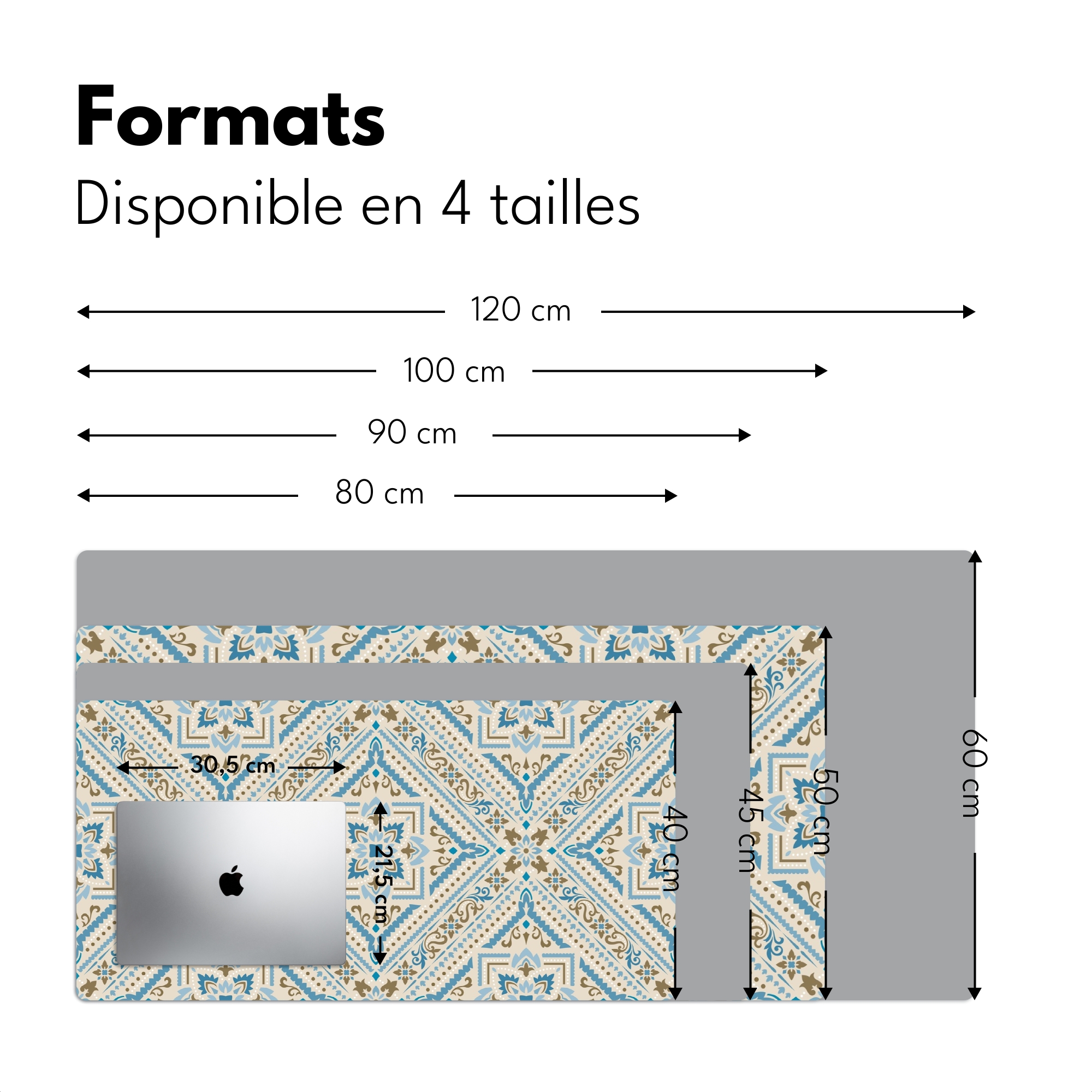 Sous main bureau - Tapis Persan - Tapis - Motifs - Bleu-4