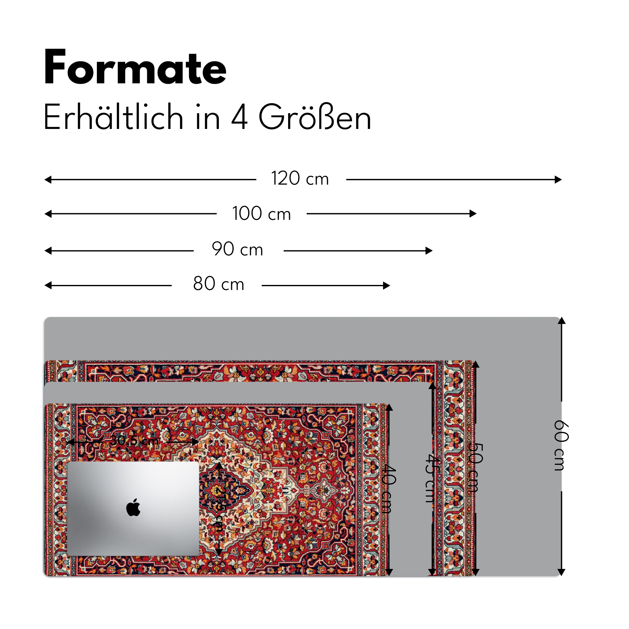 Schreibtischunterlage - Perserteppich - Teppich - Muster - Rot-4