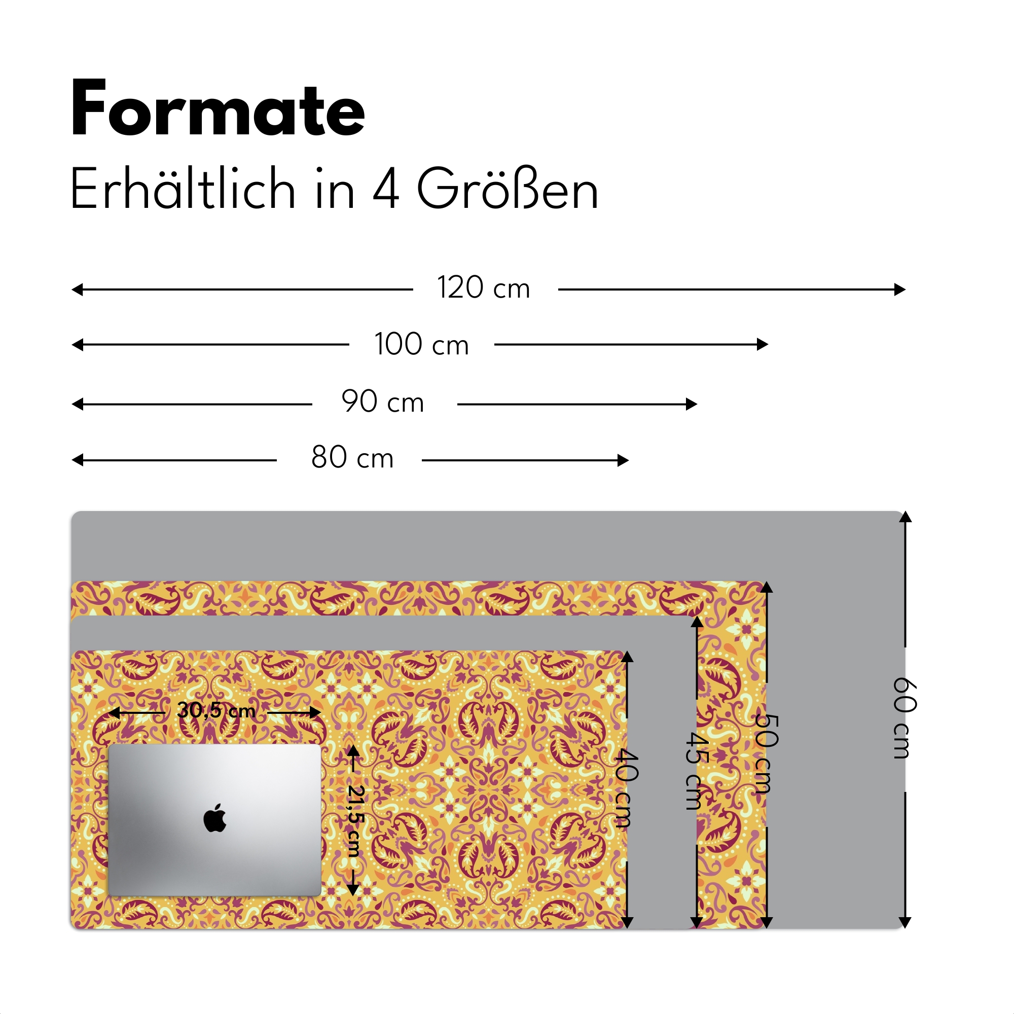 Schreibtischunterlage - Perserteppich - Teppich - Muster - Orange-4