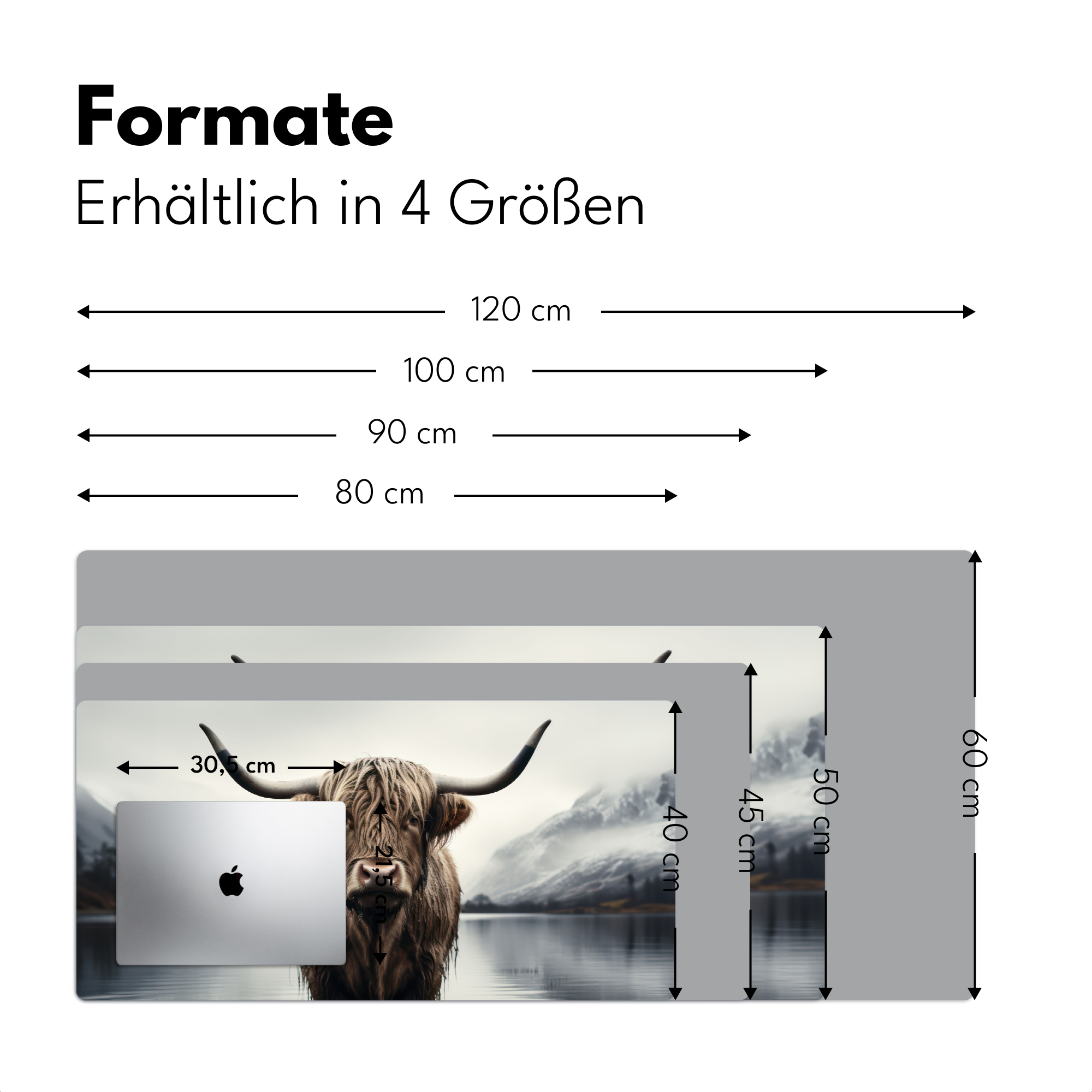 Schreibtischunterlage - Schottischer Highlander - Wasser - Nat-4