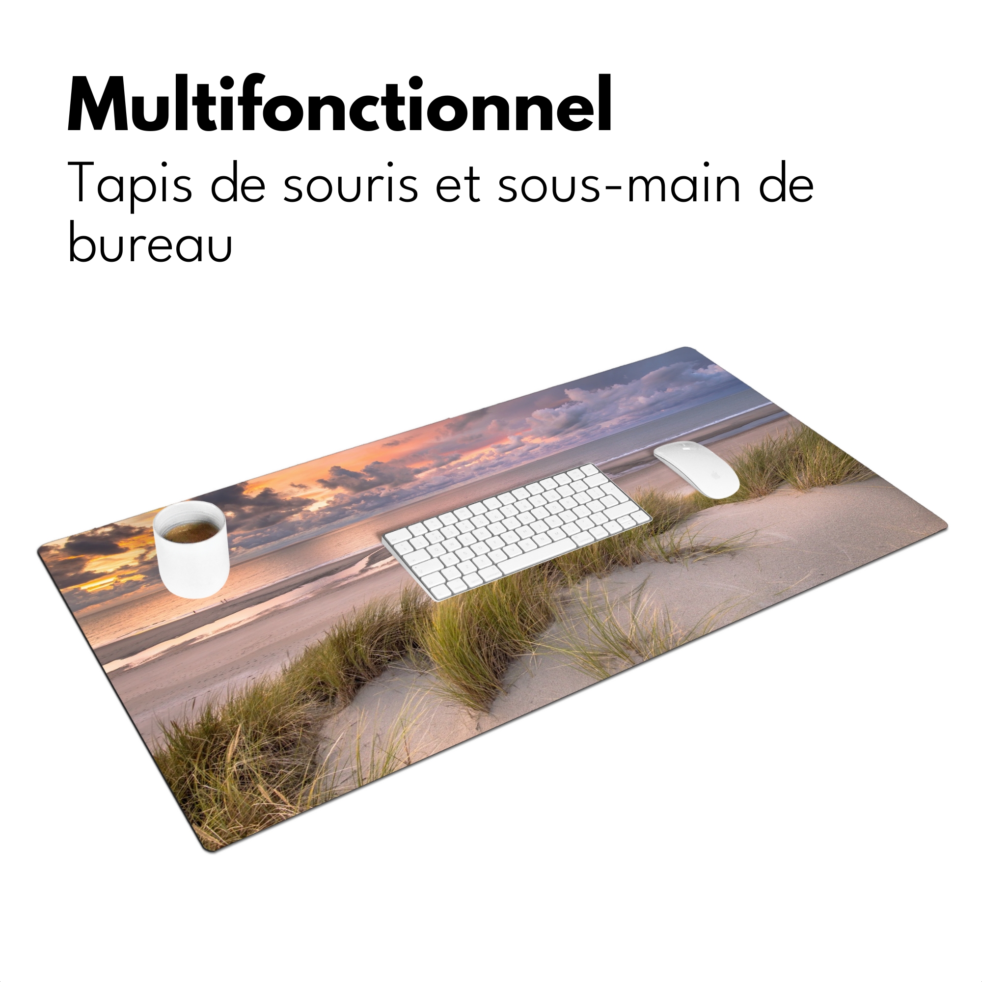 Sous main bureau - Coucher de soleil - Dune - Plage - Plantes - Mer-3