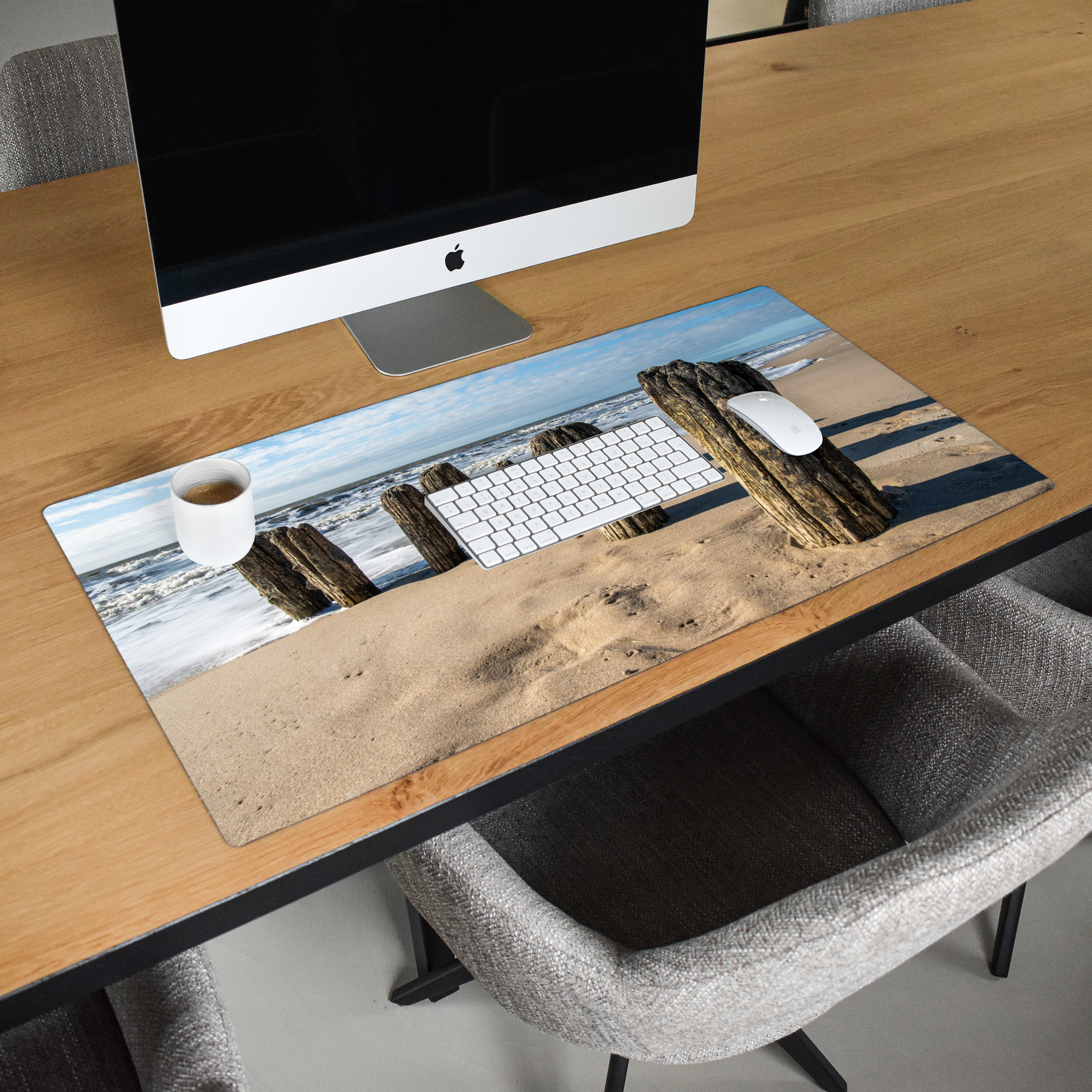 Schreibtischunterlage - Sand – Strand – Pfahl – Wasser – Sommer-2