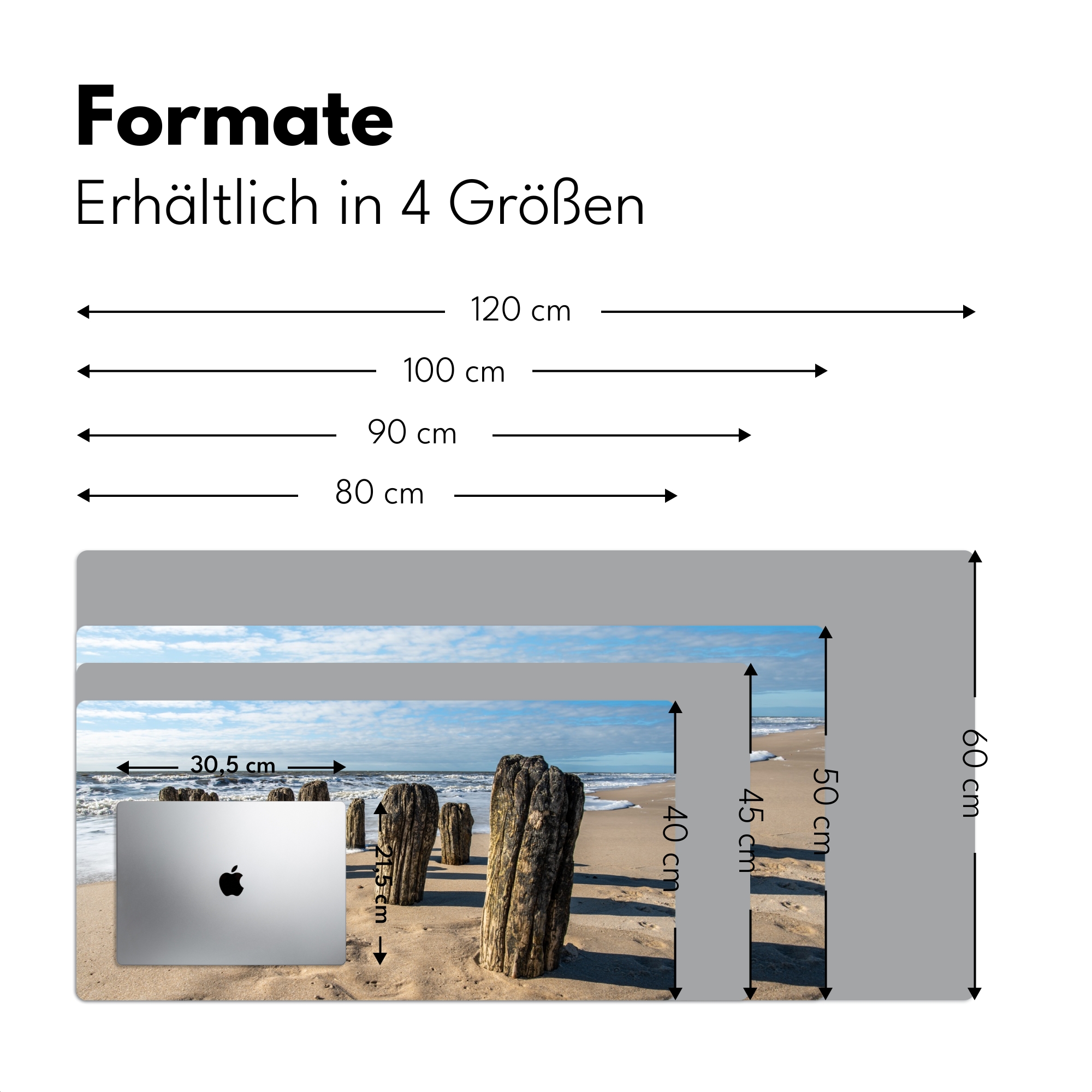 Schreibtischunterlage - Sand – Strand – Pfahl – Wasser – Sommer-4