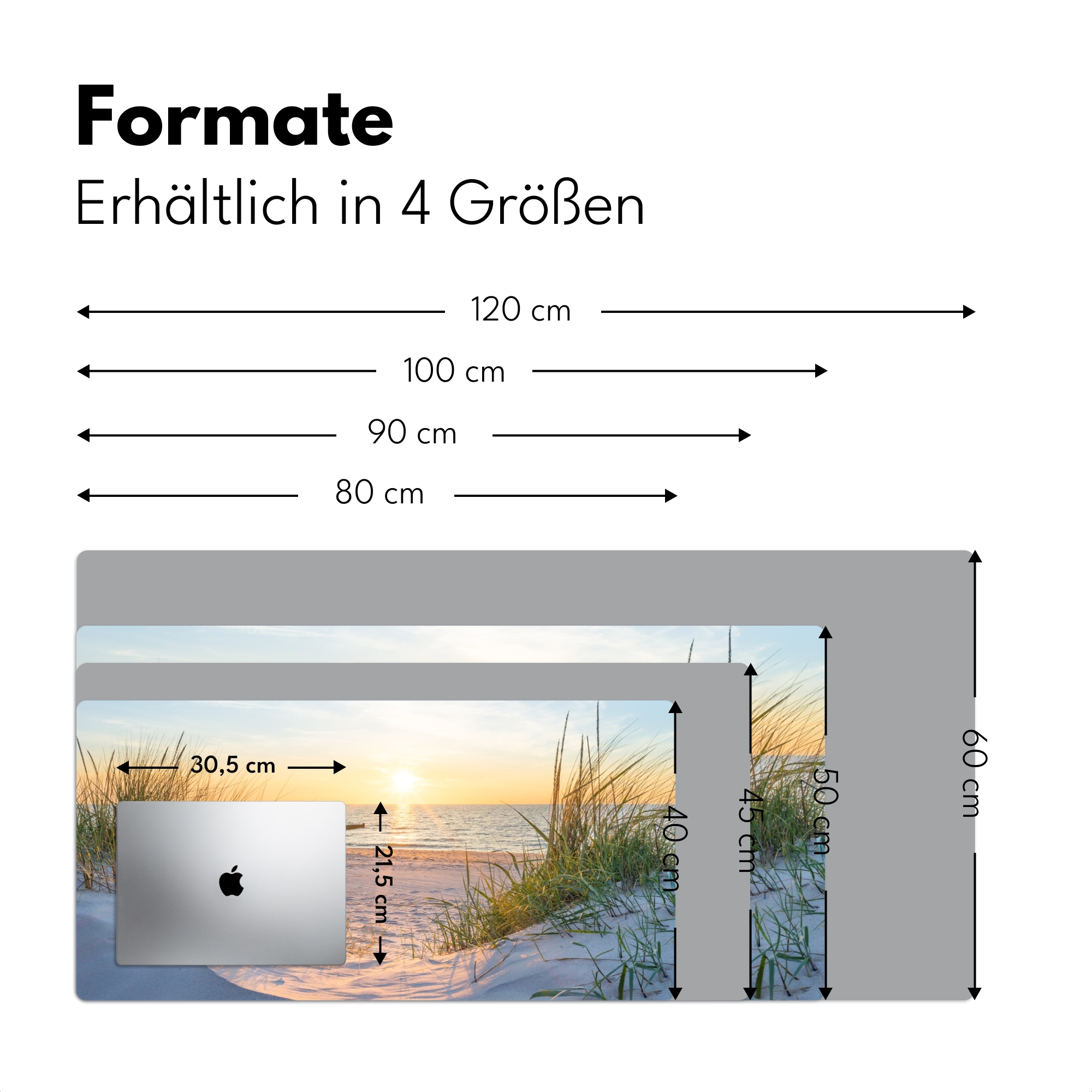 Schreibtischunterlage - Strand – Sonne – Düne – Gras – Sand – Horizont-4