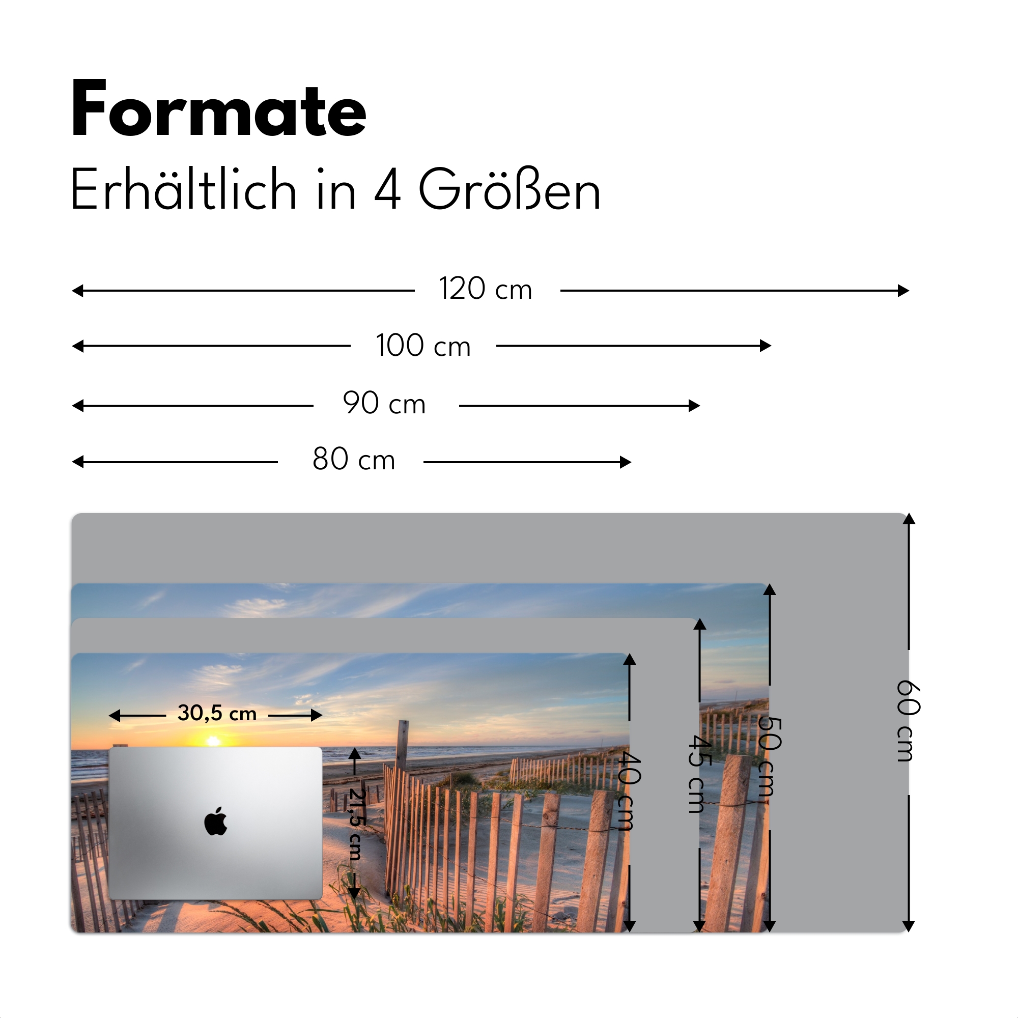 Schreibtischunterlage - Strand – Meer – Düne – Sonnenuntergang – Landschaft-4