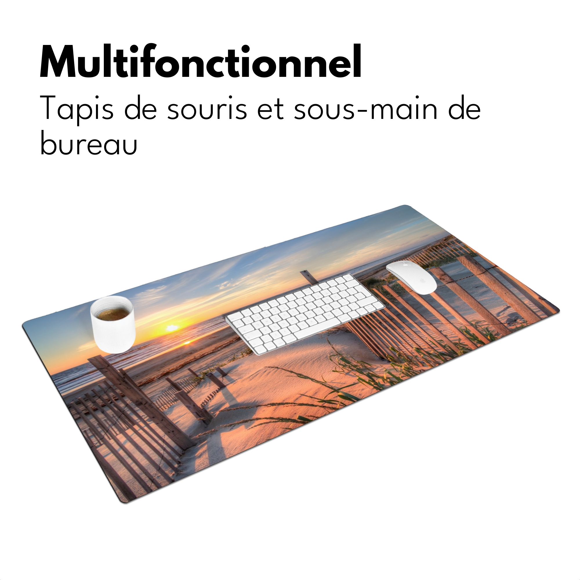 Sous main bureau - Plage - Mer - Dune - Coucher de soleil - Paysage-3