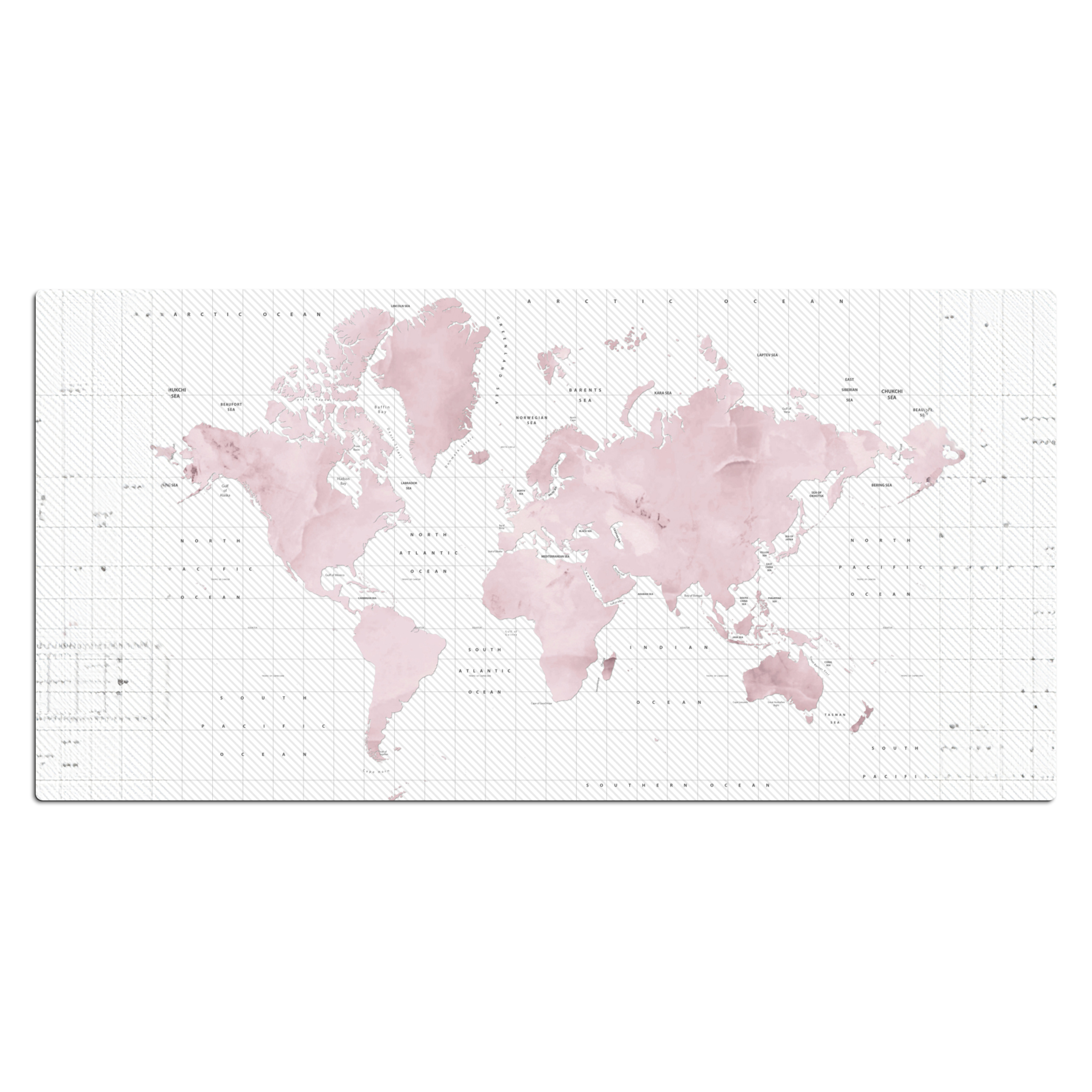 Sous main bureau - Carte du monde - Rose - Marbre