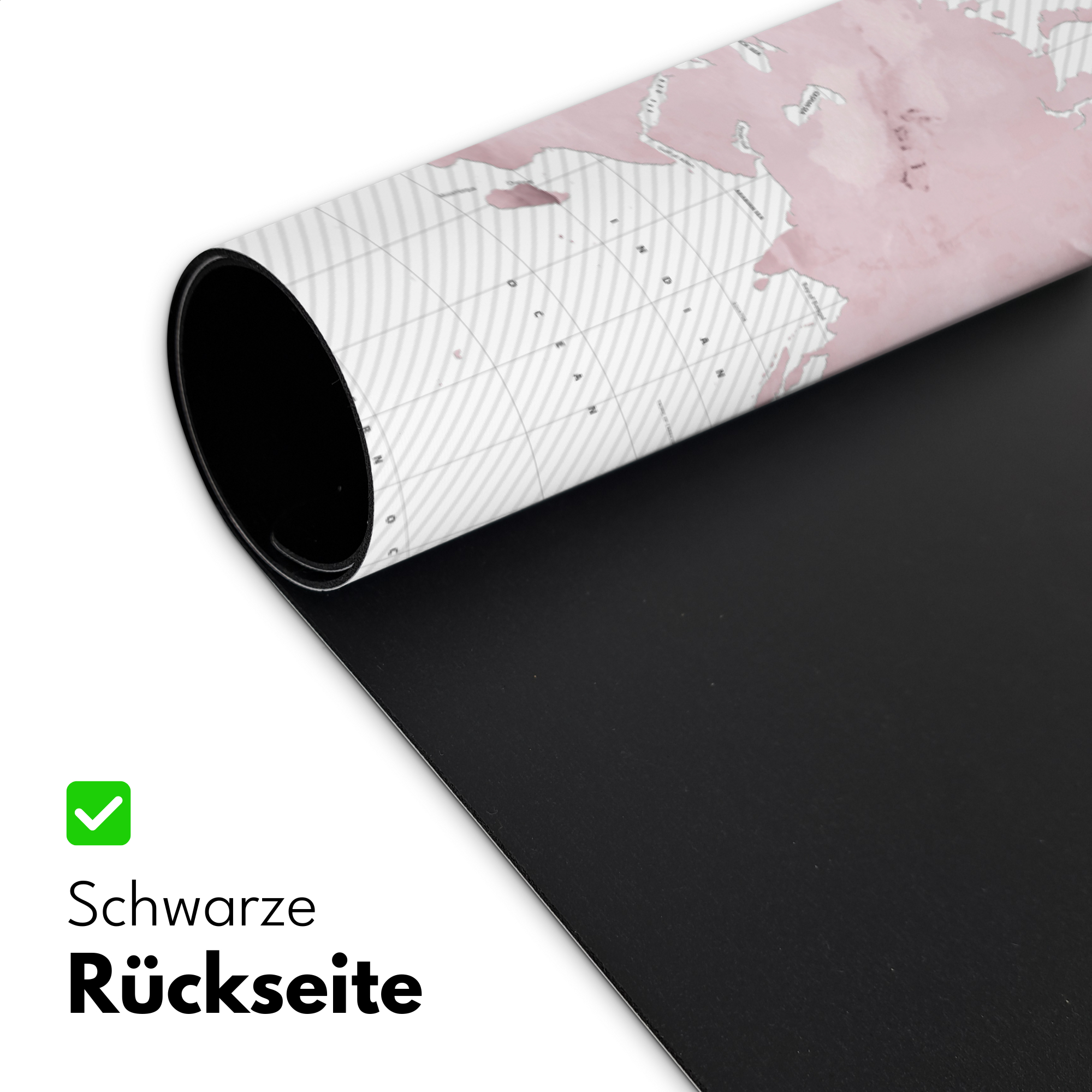 Schreibtischunterlage - Weltkarte - Rosa - Marmor-6