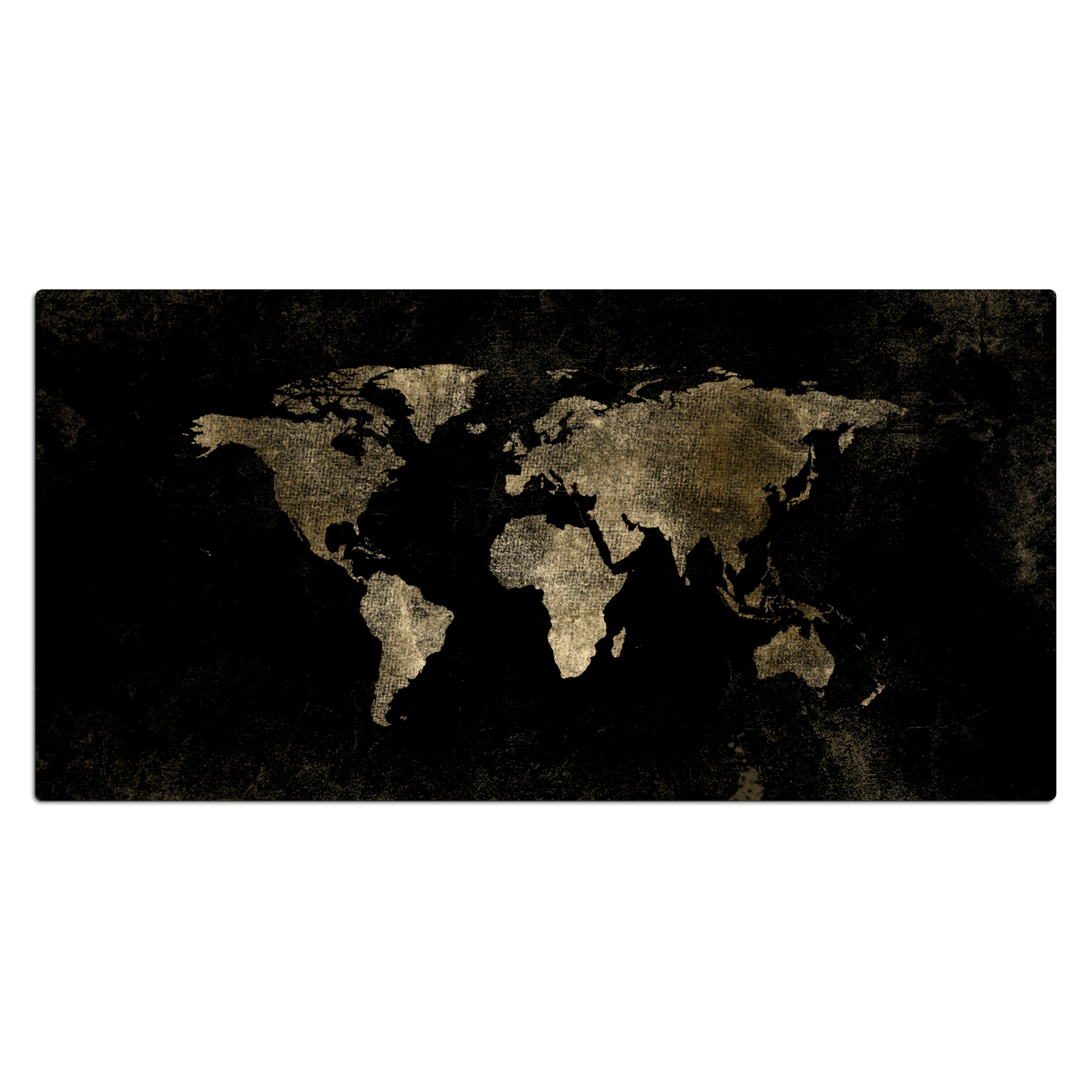 Bureau onderlegger - Wereldkaart - Zwart - Goud