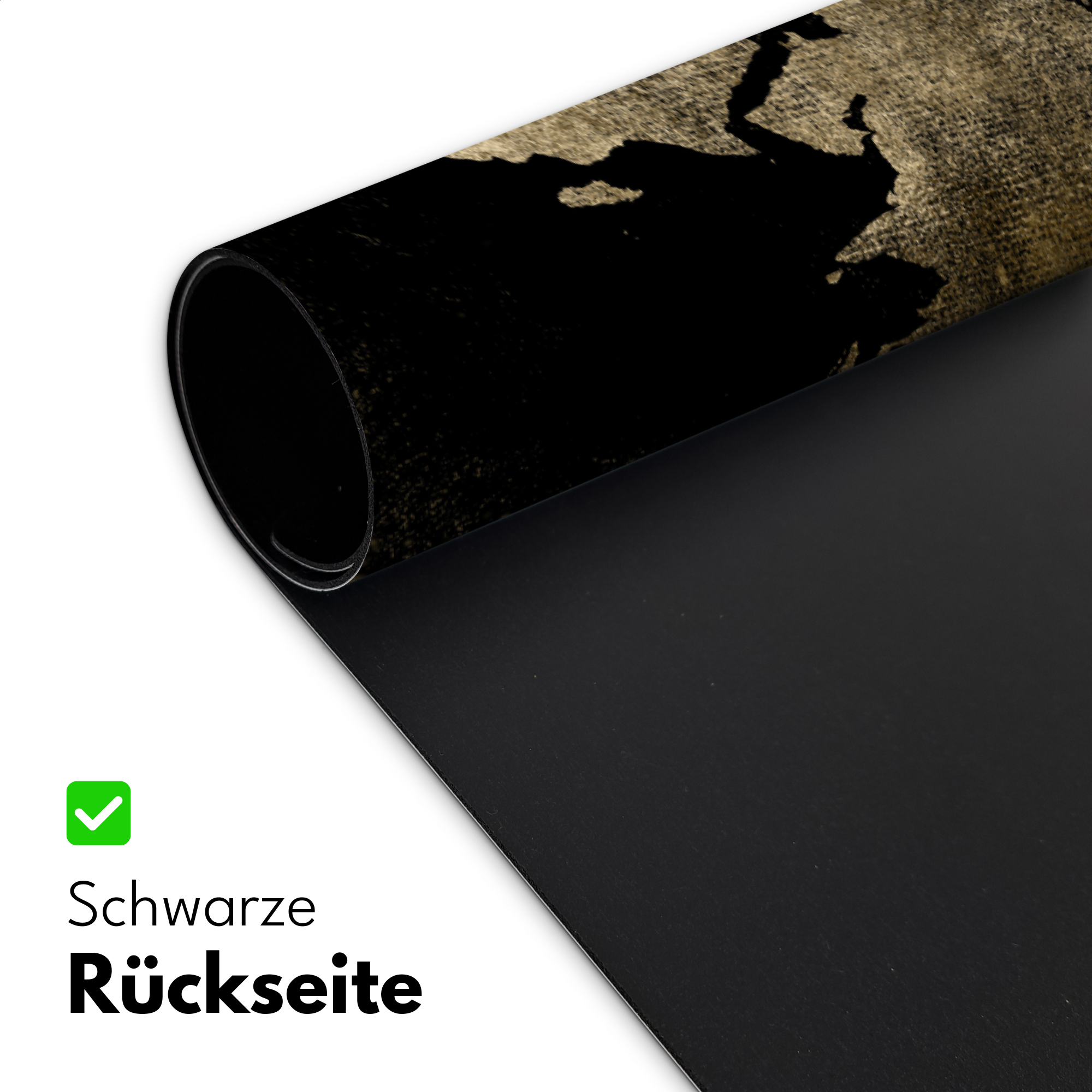 Schreibtischunterlage - Weltkarte - Schwarz - Gold-6