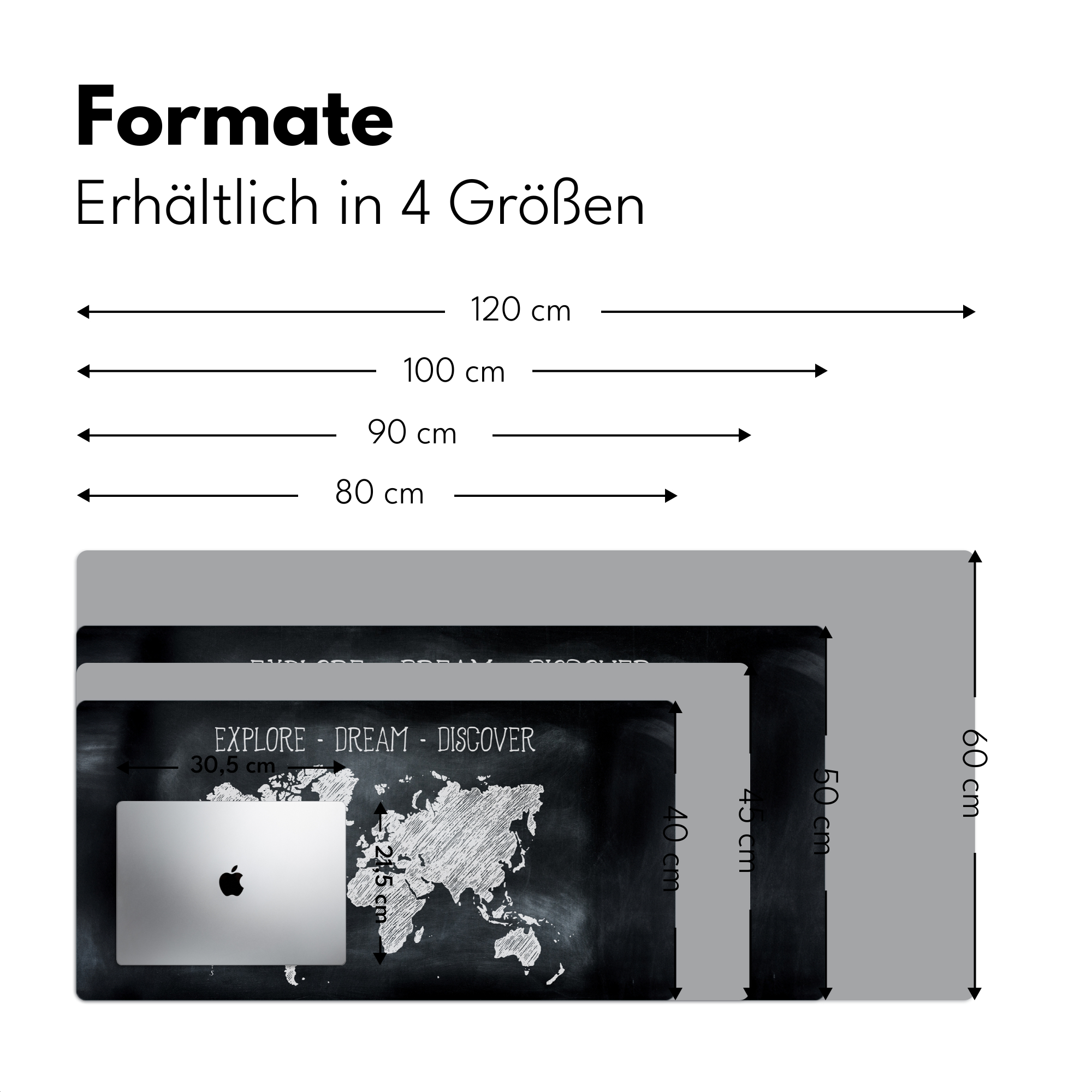 Schreibtischunterlage - Weltkarte - Tafel - Zitat-4