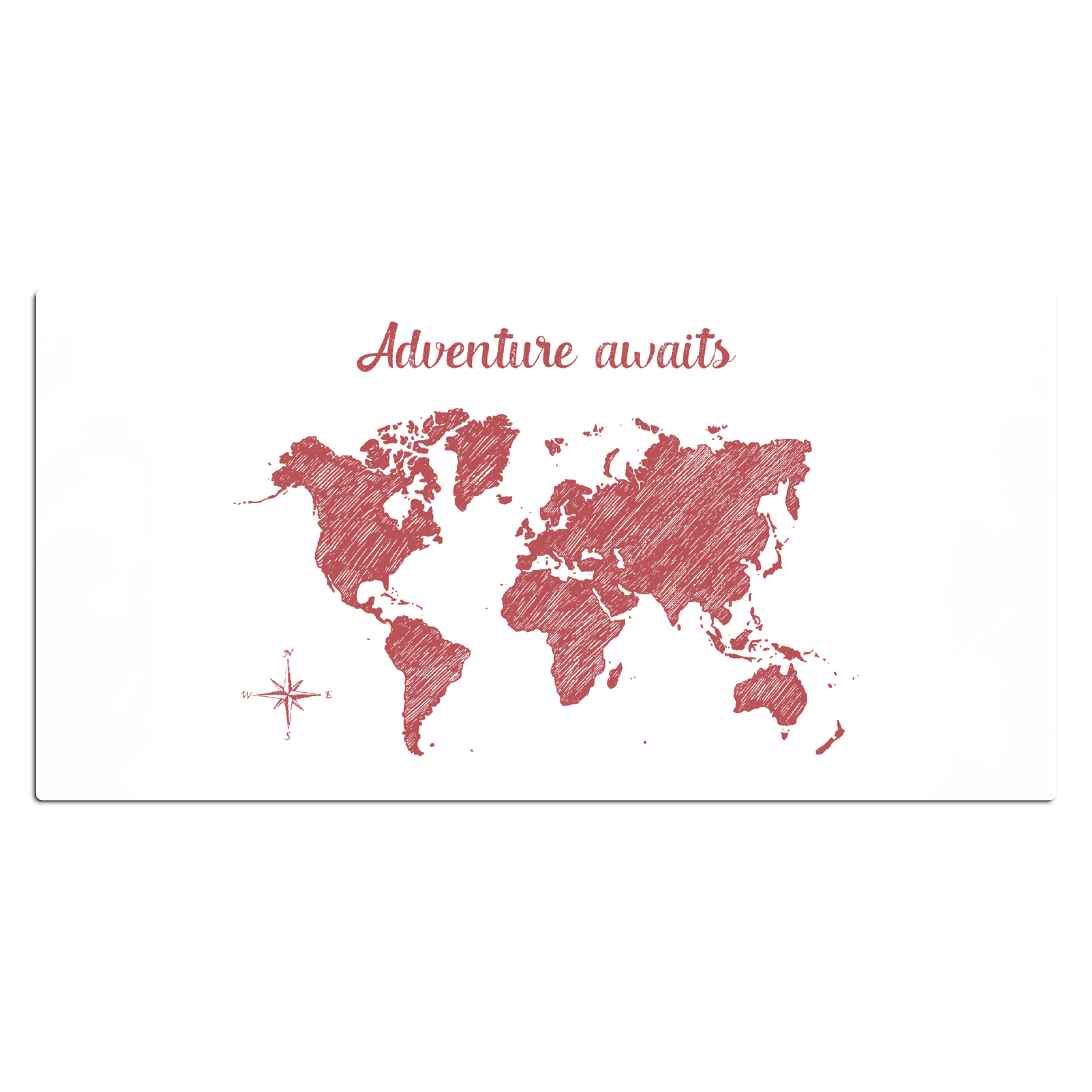 Schreibtischunterlage - Weltkarte - Rot - Zitat