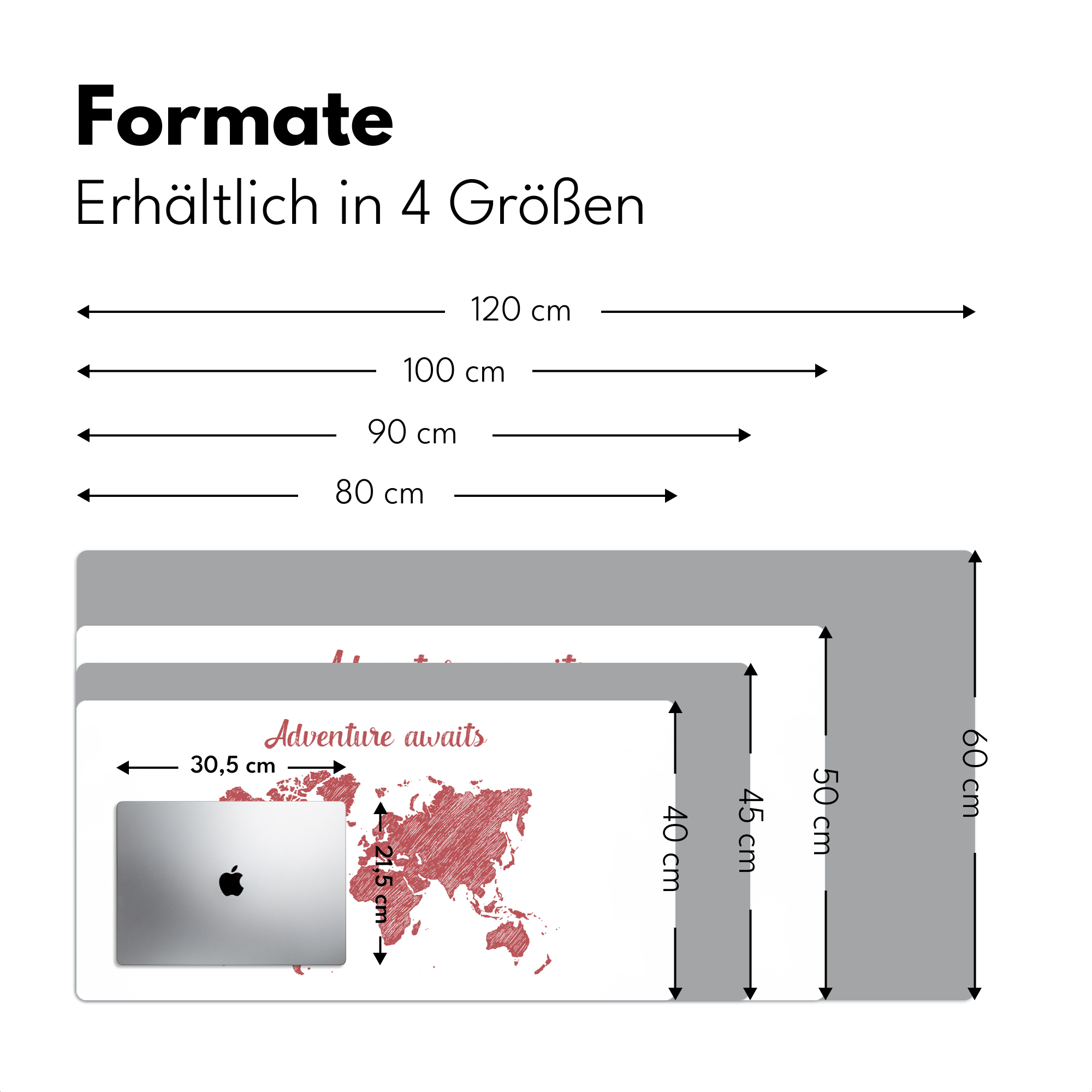 Schreibtischunterlage - Weltkarte - Rot - Zitat-4