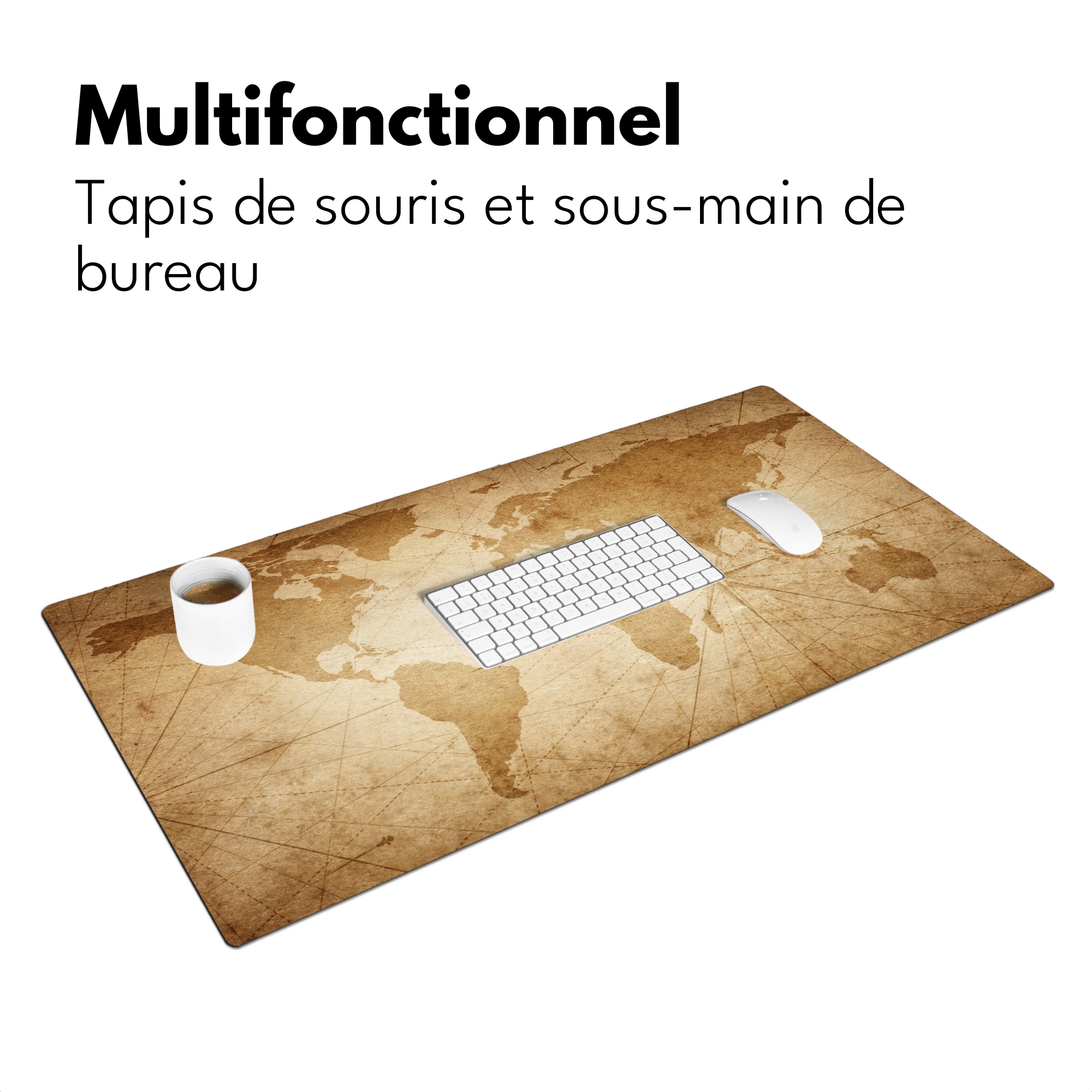 Sous main bureau - Carte du monde - Vintage - Papyrus-3