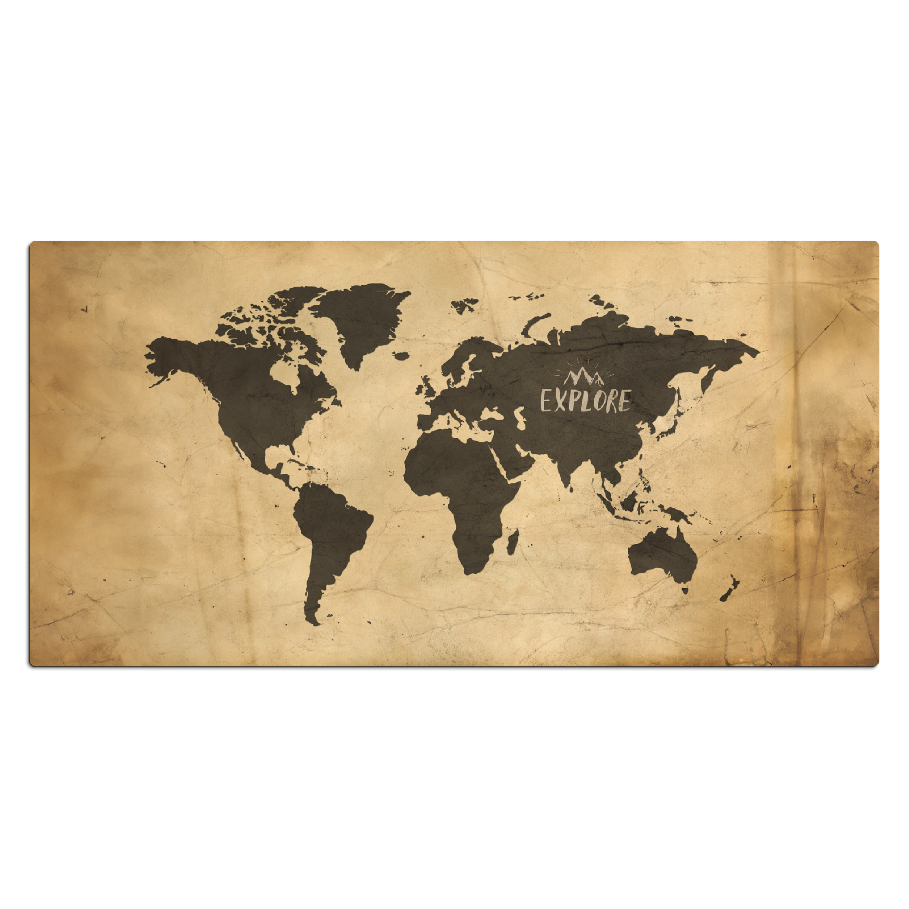 Sous main bureau - Carte du monde - Explorer - Vintage