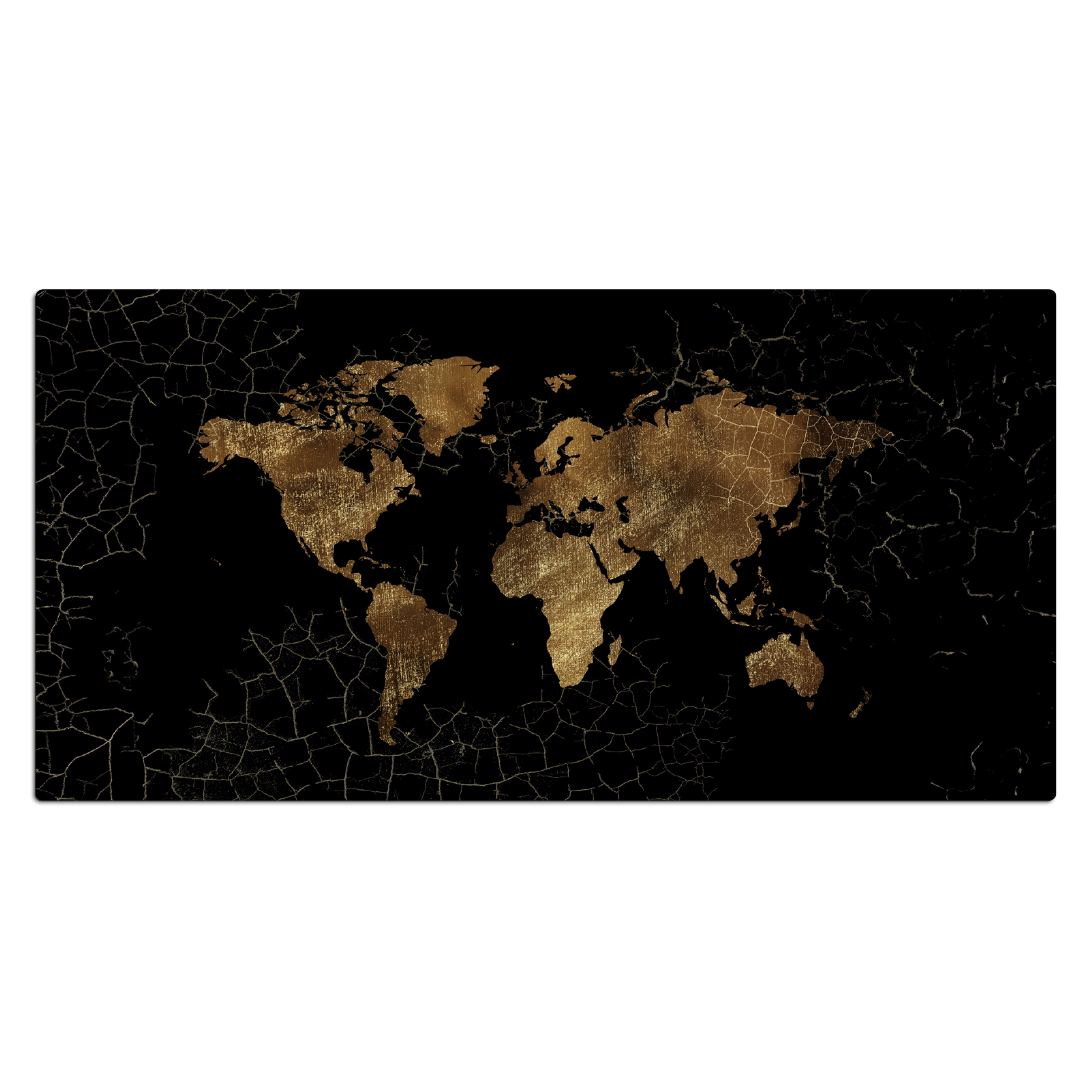 Schreibtischunterlage - Weltkarte - Marmor - Gold