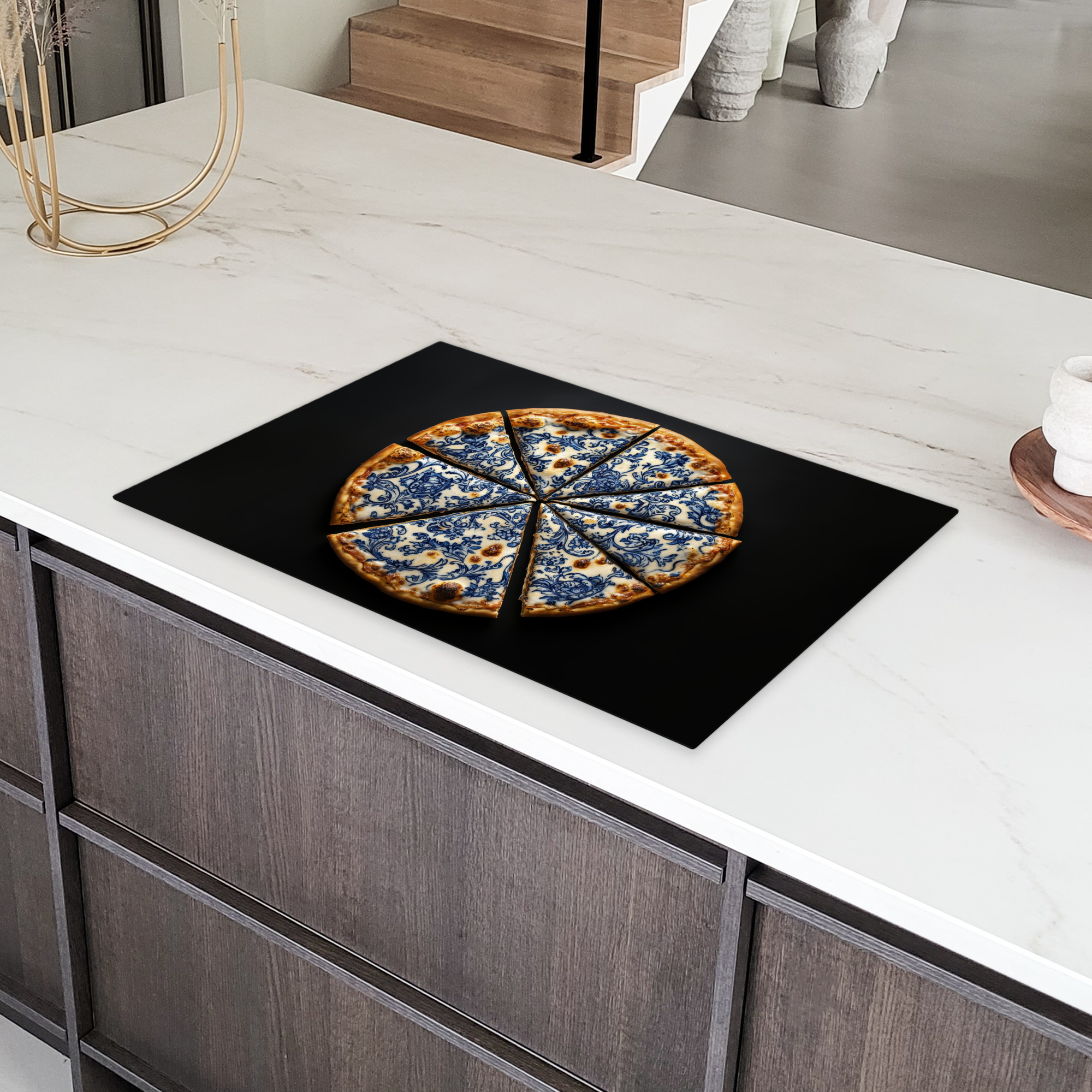 Inductiebeschermer - Pizza - Eten - Delftsblauw-4