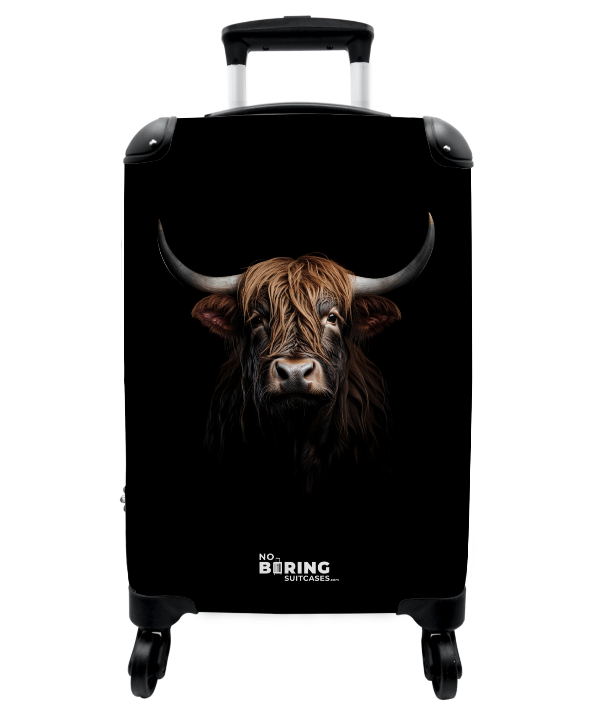 Koffer - Schotse hooglander portret op zwarte achtergrond