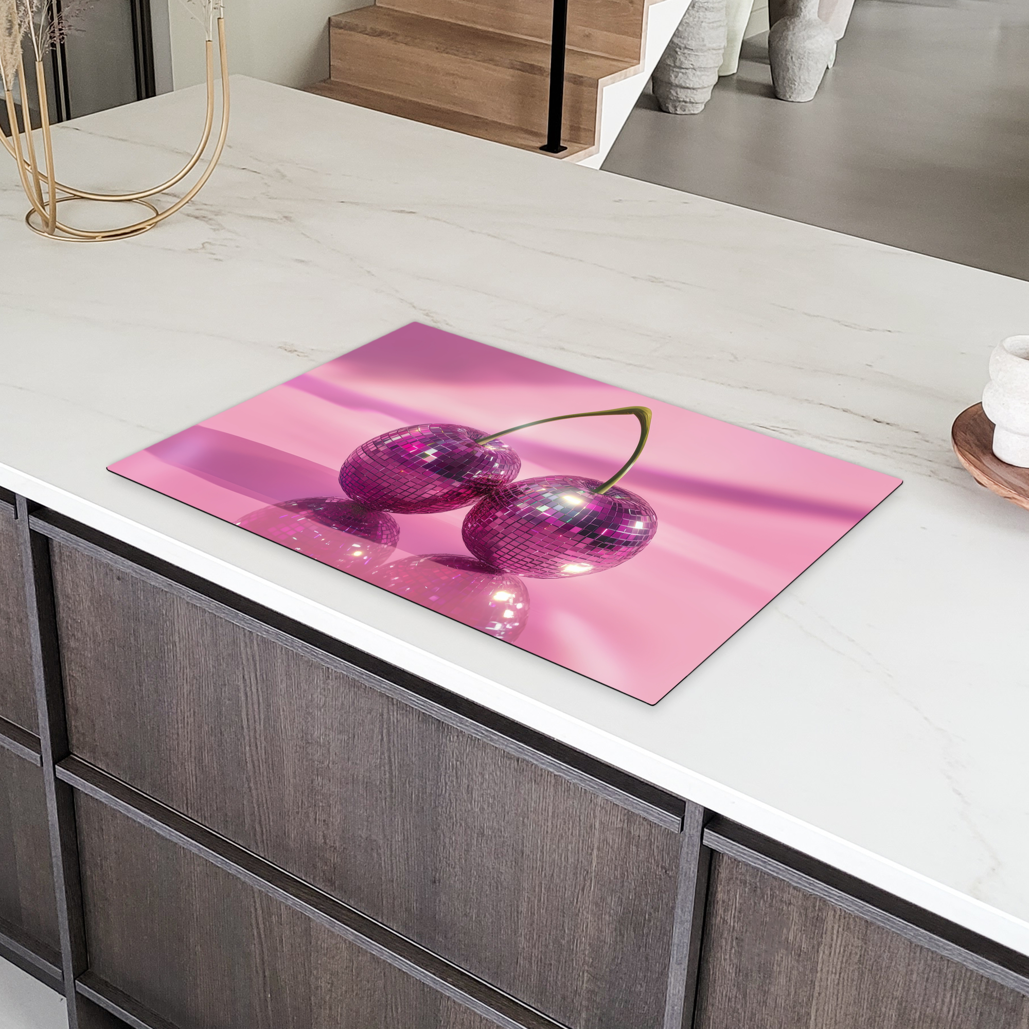 Inductiebeschermer - Glitter - Discobol - Roze - Kersen-4