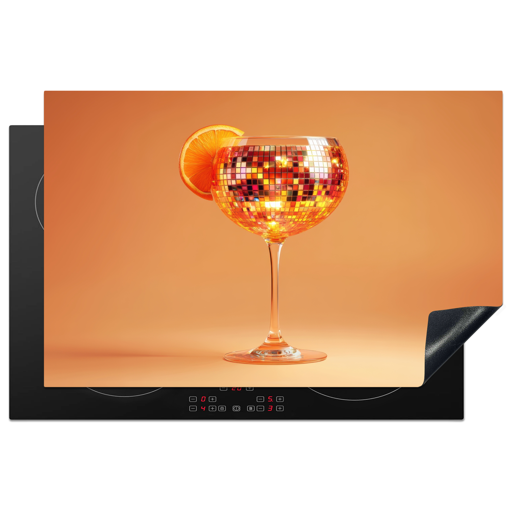 Inductiebeschermer - Drank - Oranje - Glitter - Disco
