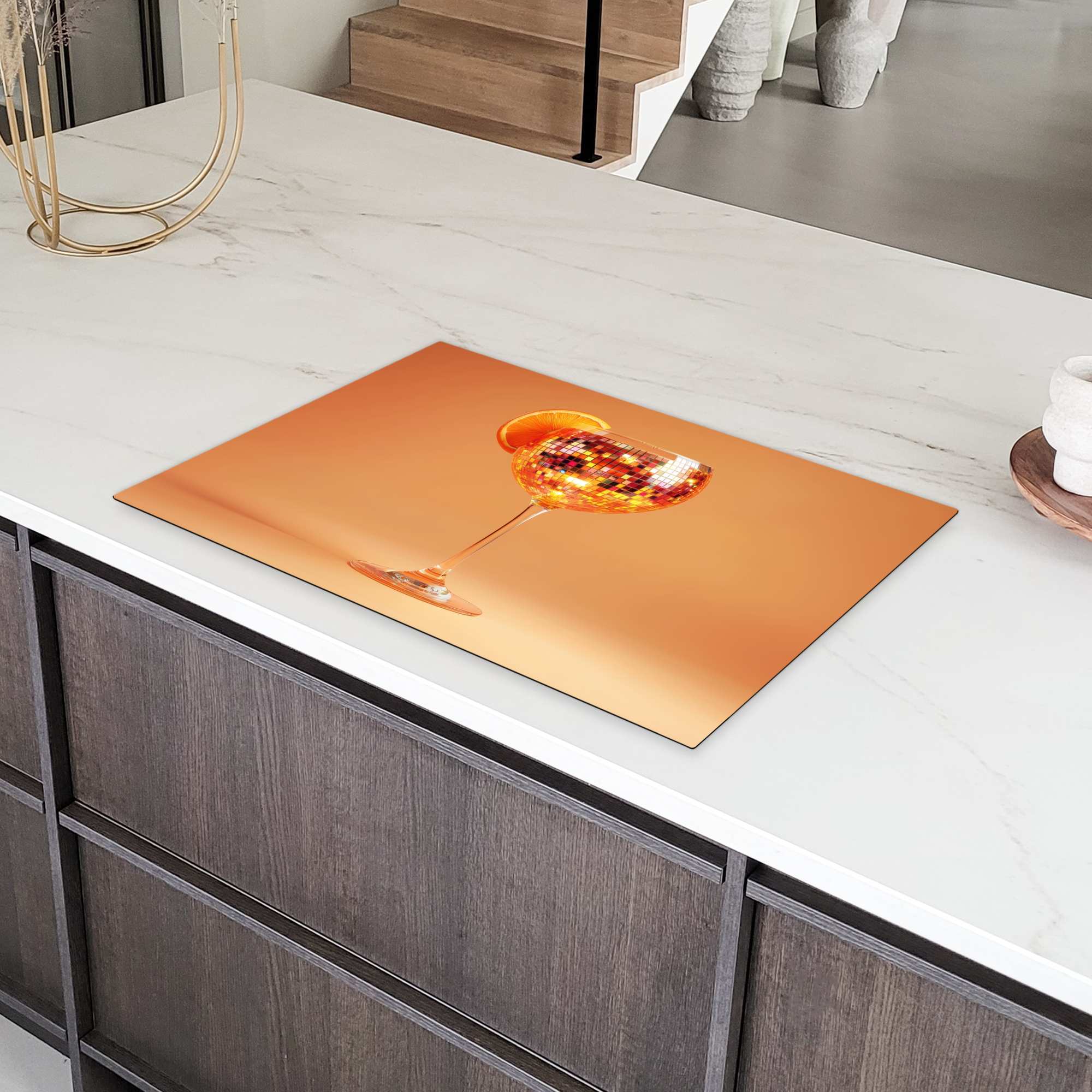 Inductiebeschermer - Drank - Oranje - Glitter - Disco-4