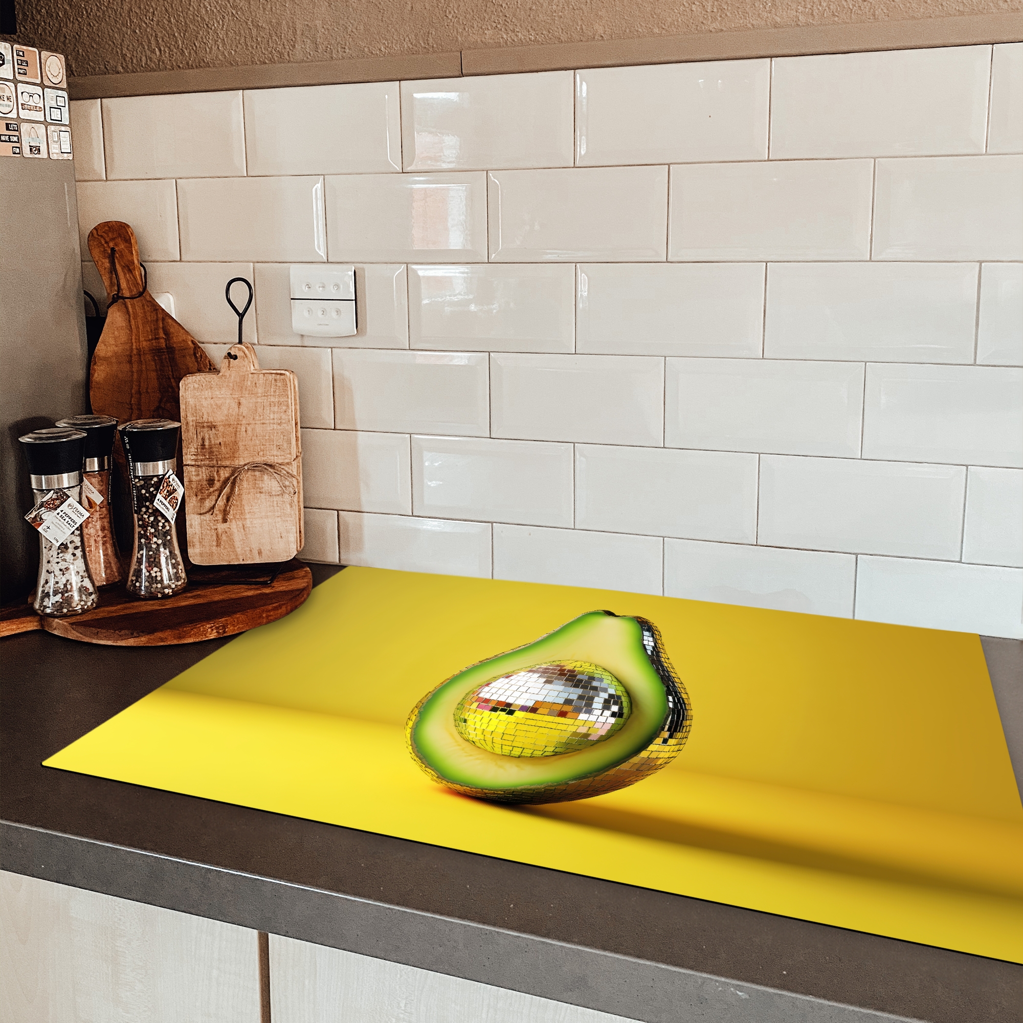 Inductiebeschermer - Avocado - Discobal - Geel - Glitter-3
