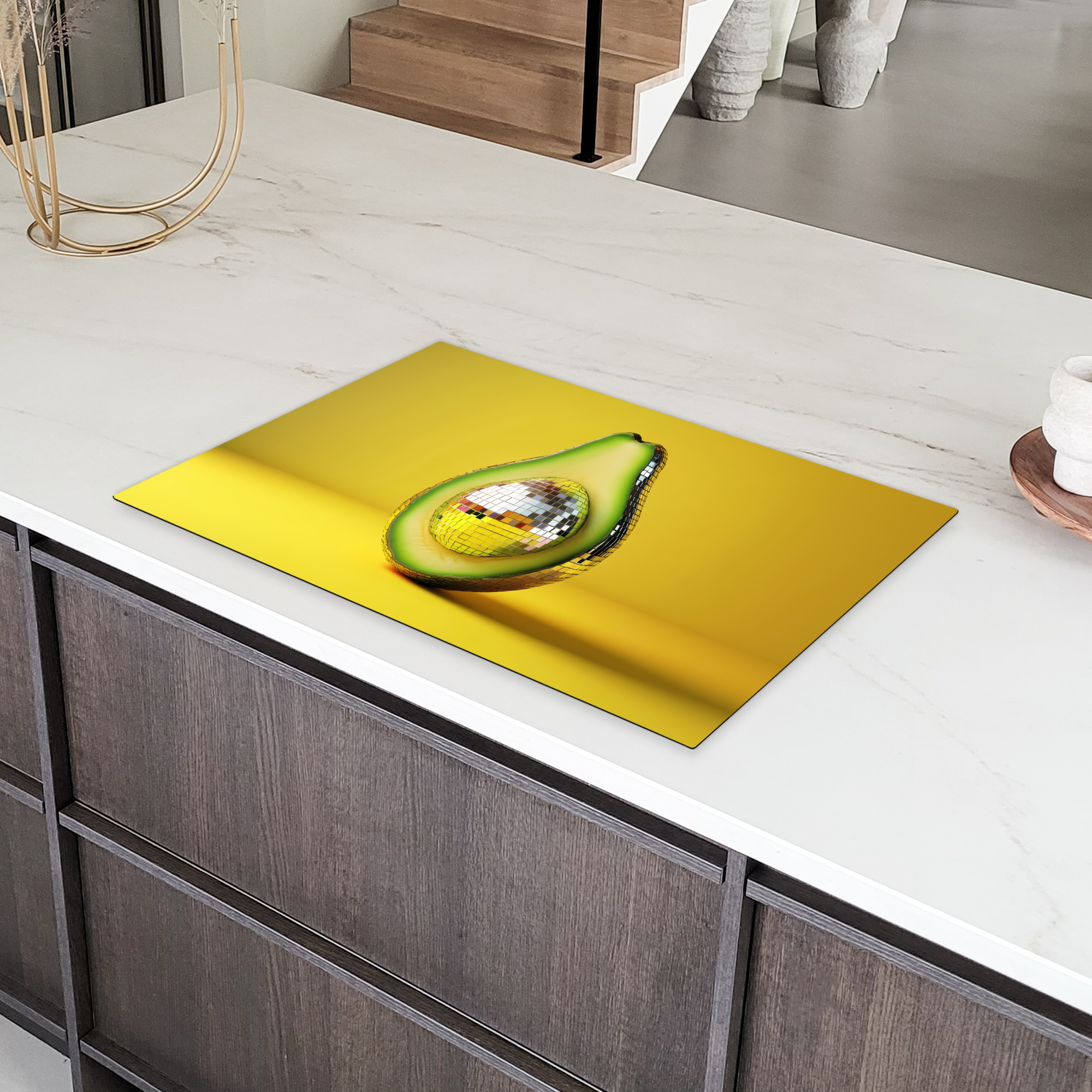 Inductiebeschermer - Avocado - Discobal - Geel - Glitter-4