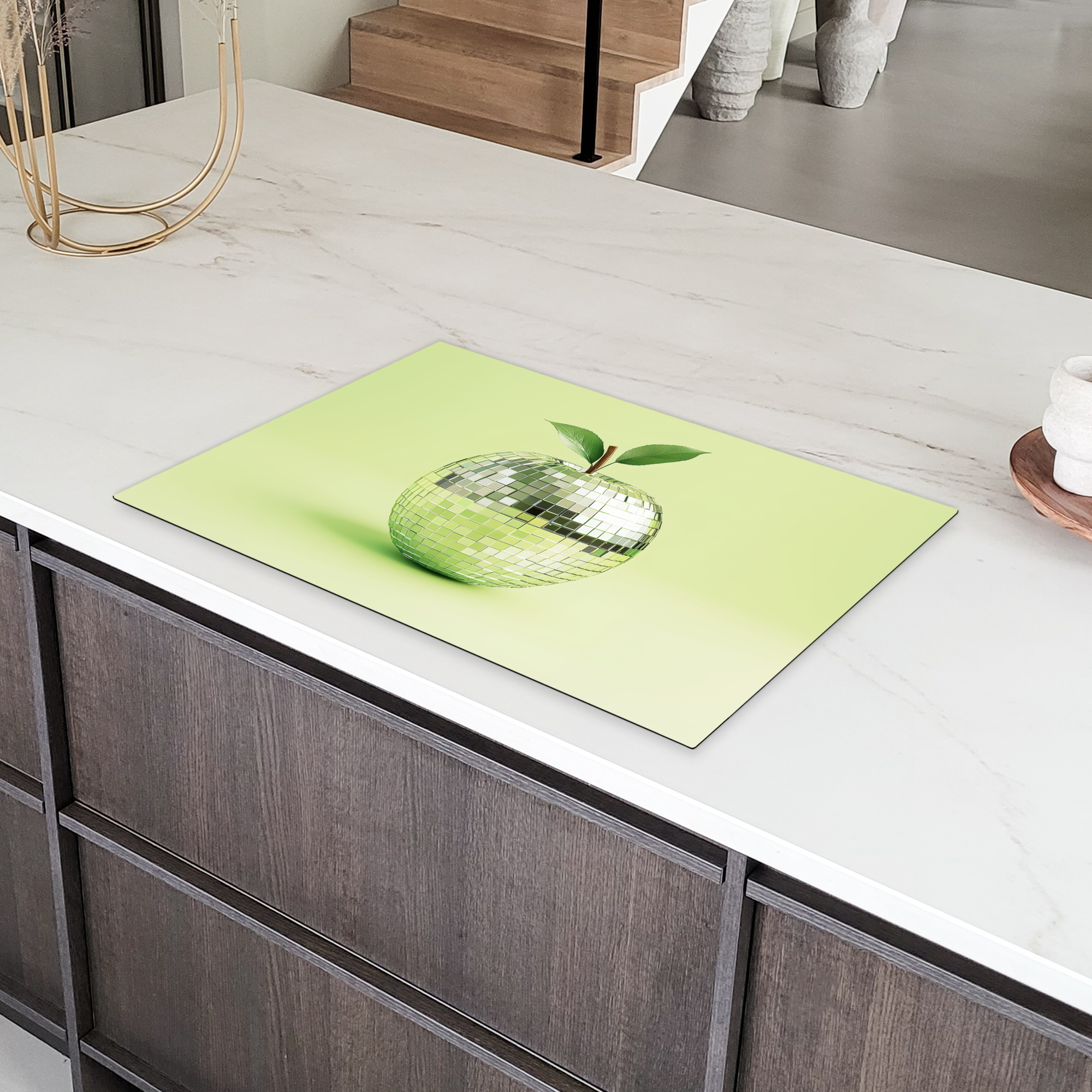 Inductiebeschermer - Groen - Disco - Decoratie - Appel-4