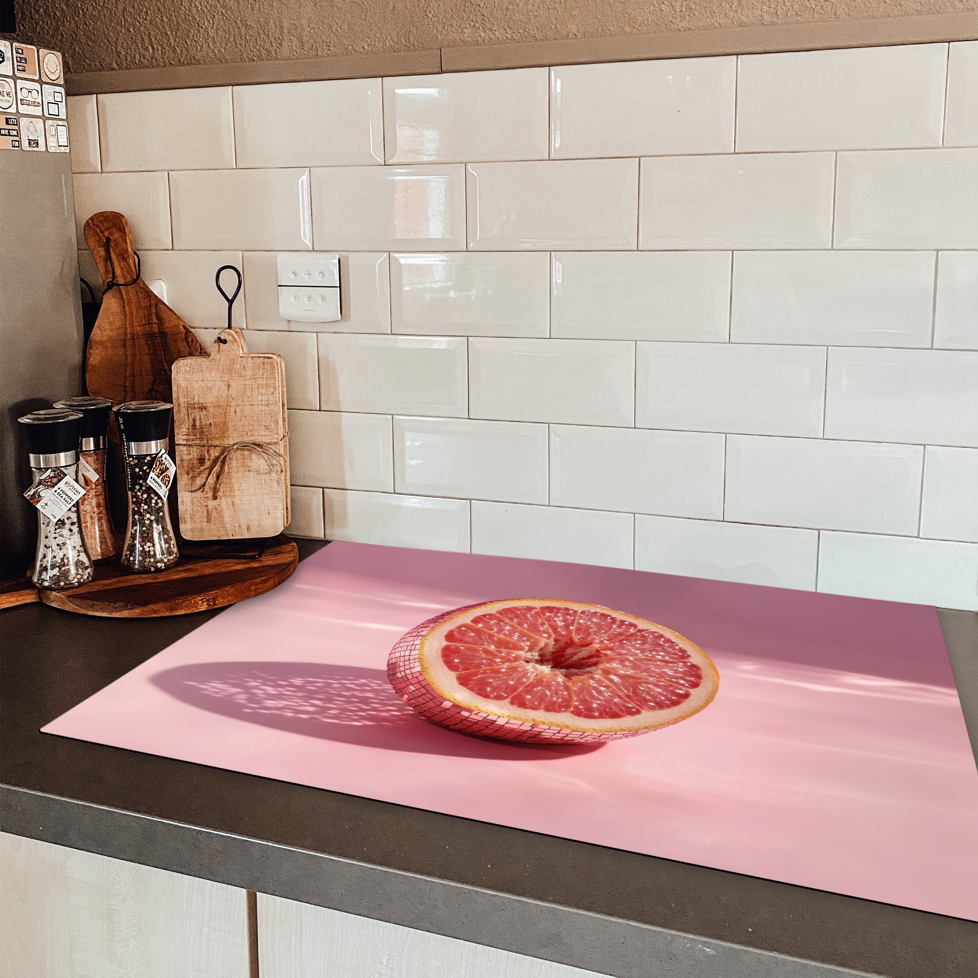 Inductiebeschermer - Grapefruit - Roze - Disco - Shiny-3