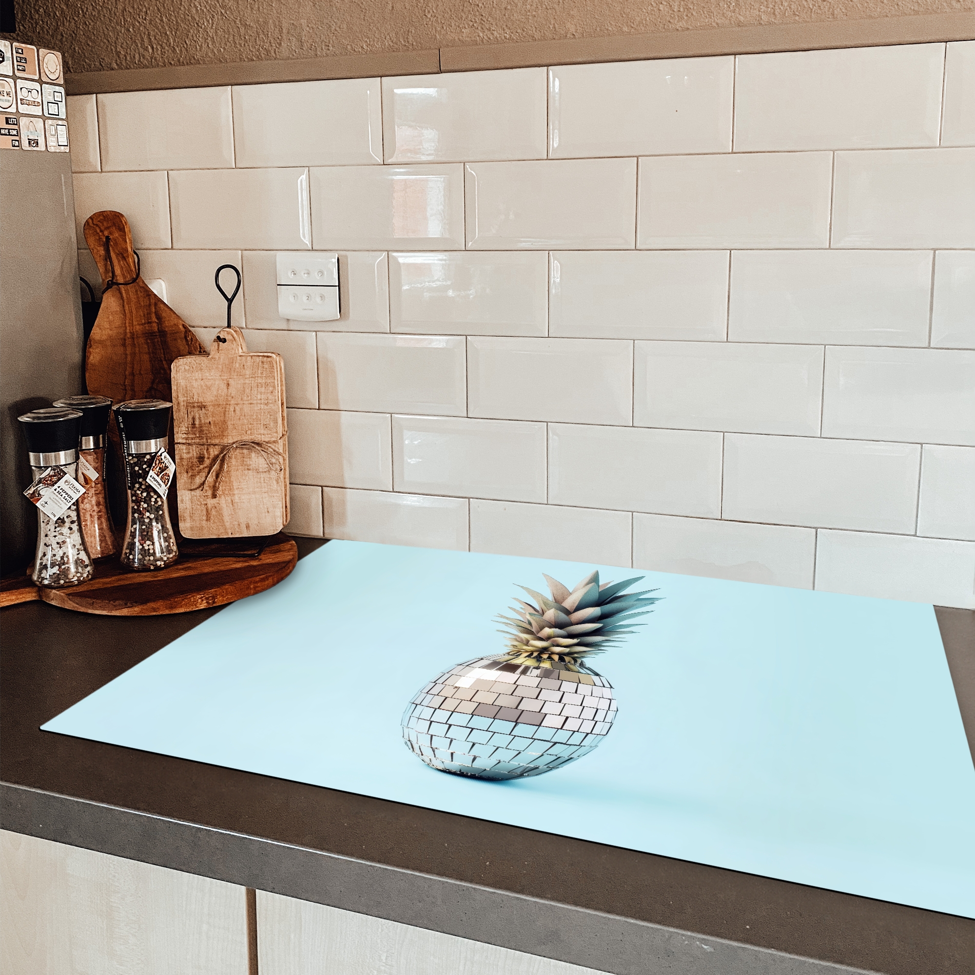 Inductiebeschermer - Blauw - Ananas - Disco - Discobal-3