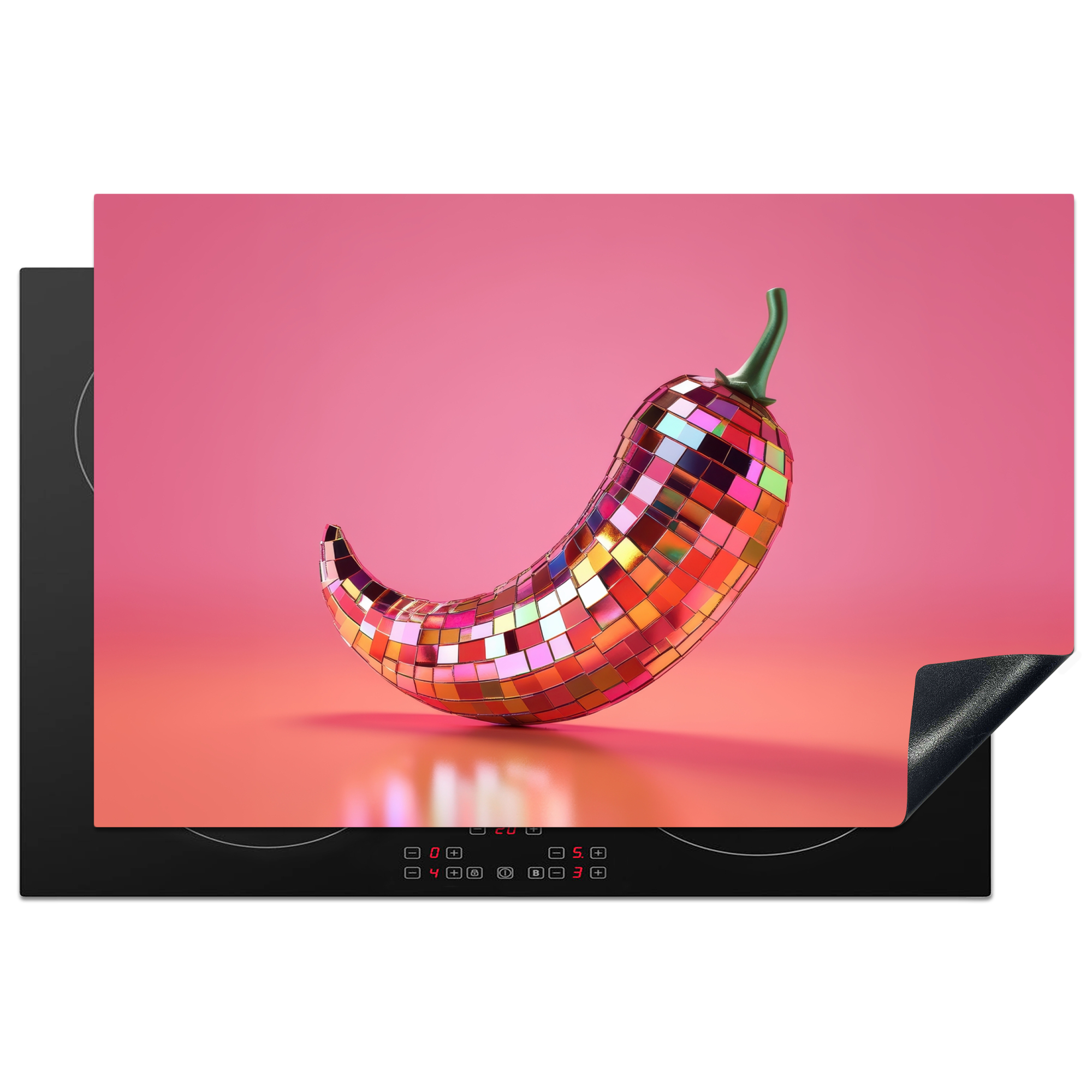Inductiebeschermer - Peper - Disco - Rood - Glitter