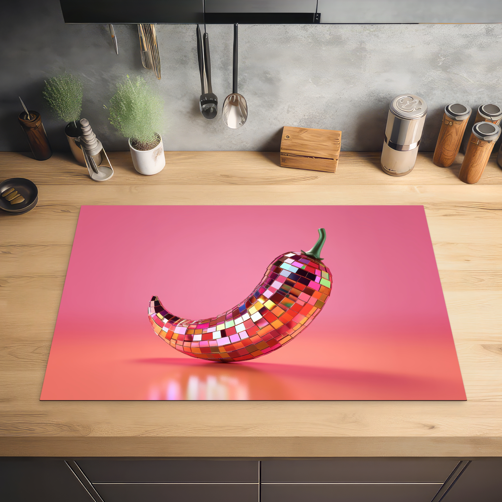 Inductiebeschermer - Peper - Disco - Rood - Glitter-2