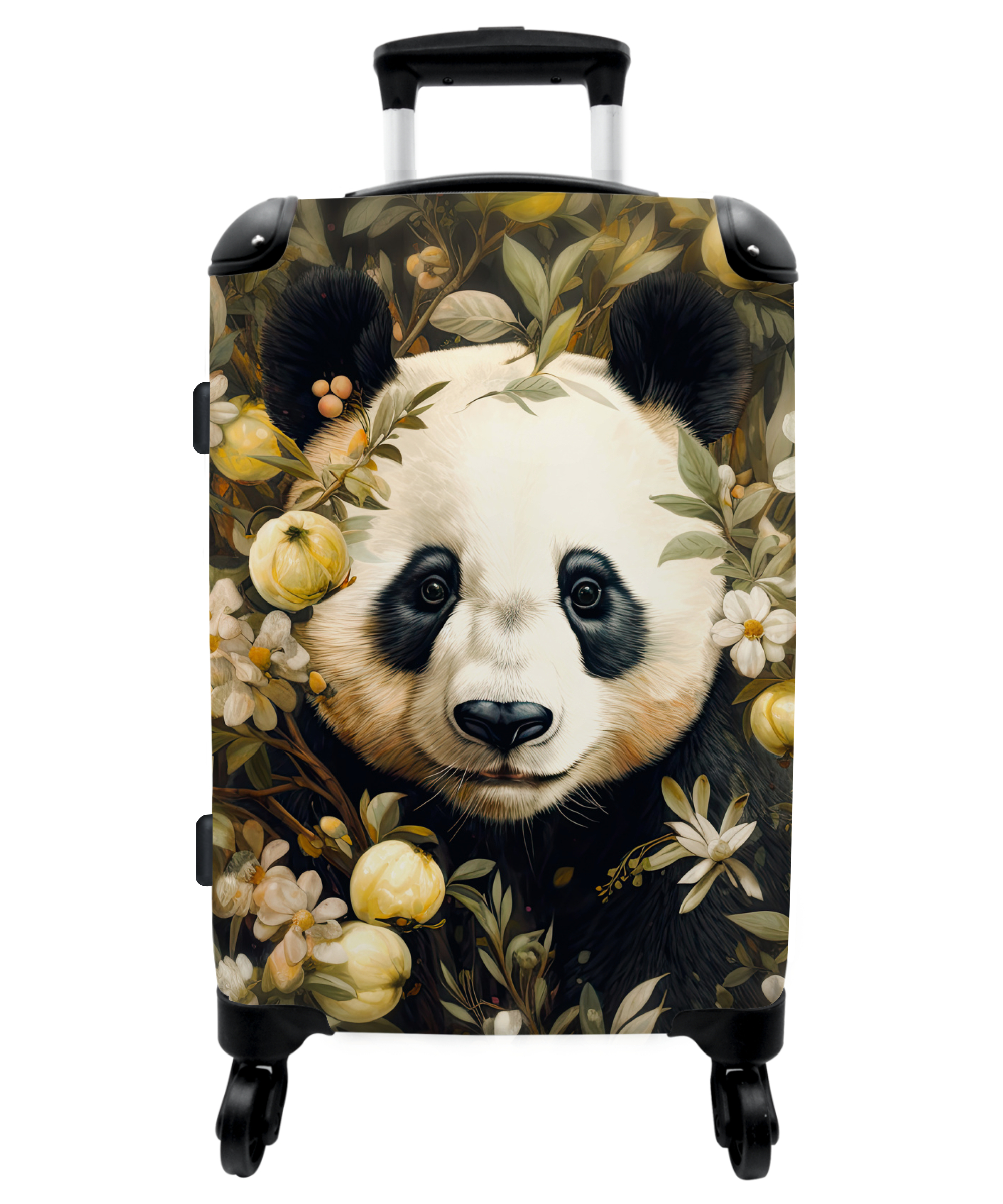 Koffer - Panda - Pandabeer - Wilde dieren - Natuur - Bloemen-1