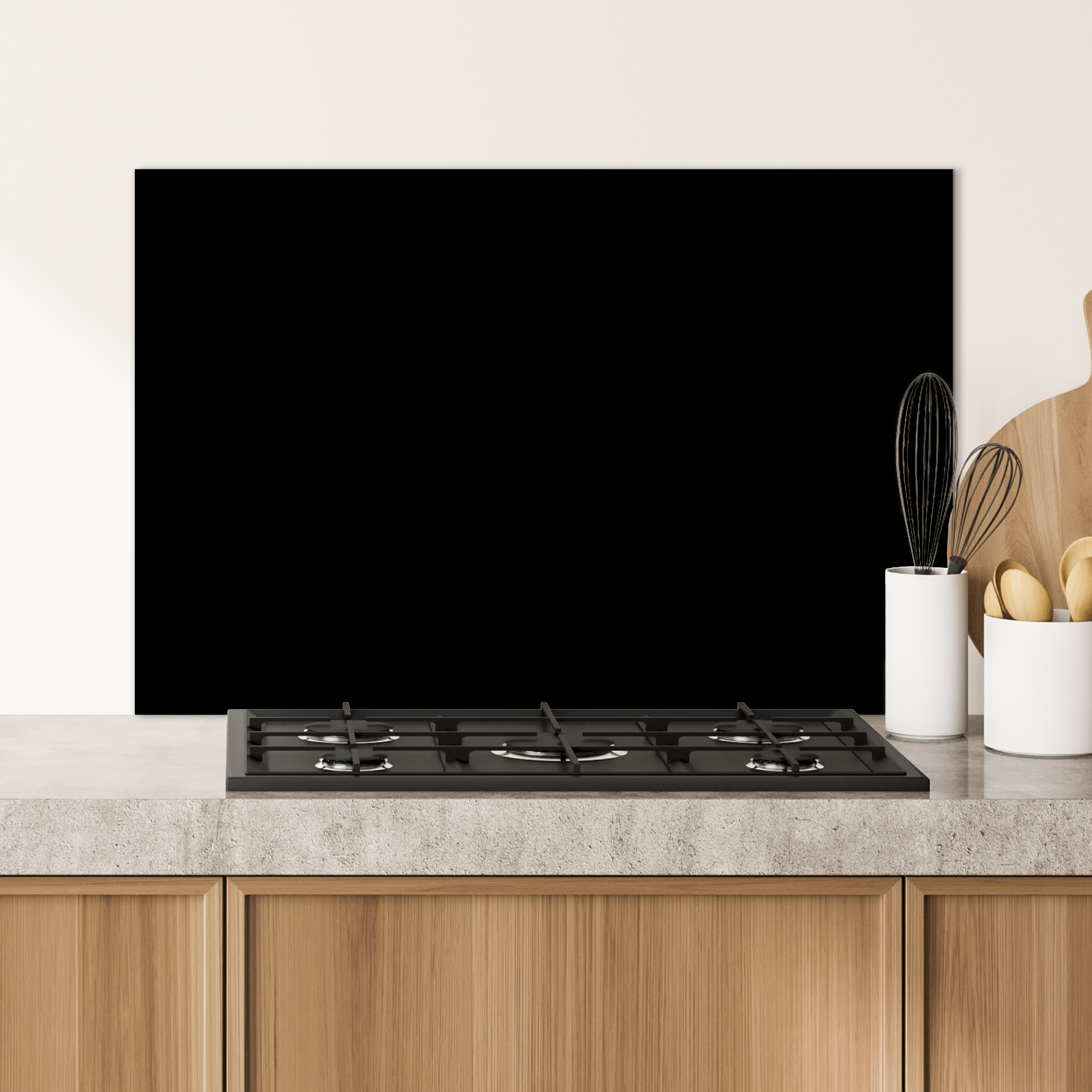 Spatscherm keuken zwart-4