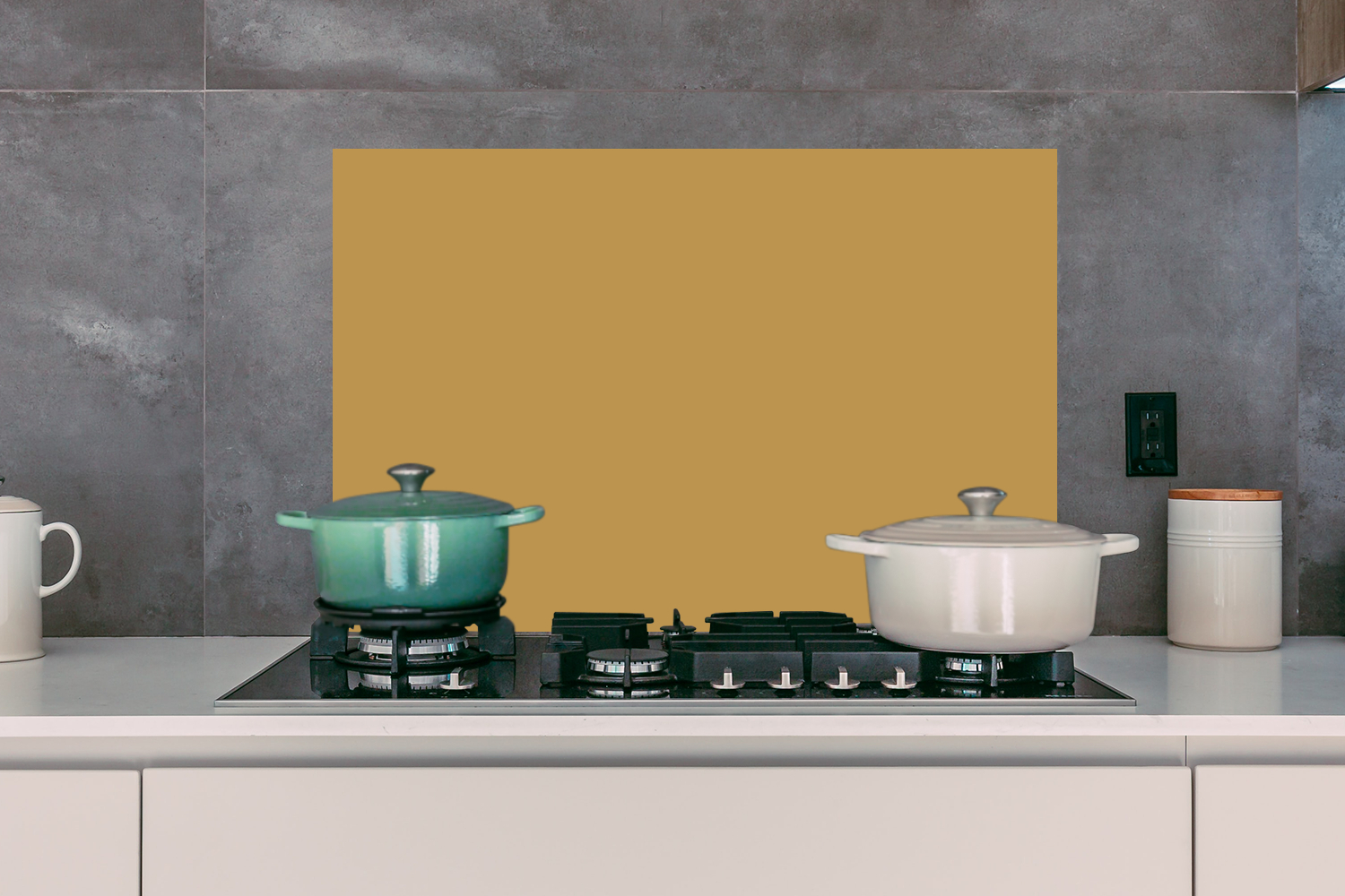 Spatscherm keuken - Okergeel - Kleur - Herfst - Geel - Effen - Kleuren-3