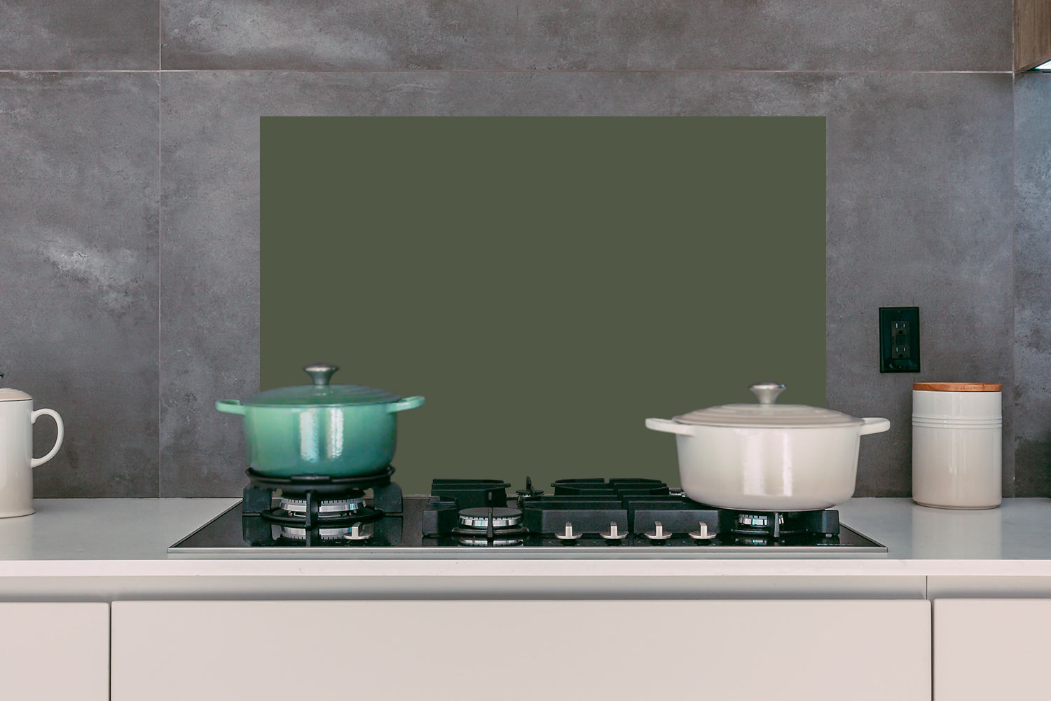 Spatscherm keuken - Groen - Olijf - Kleur-3