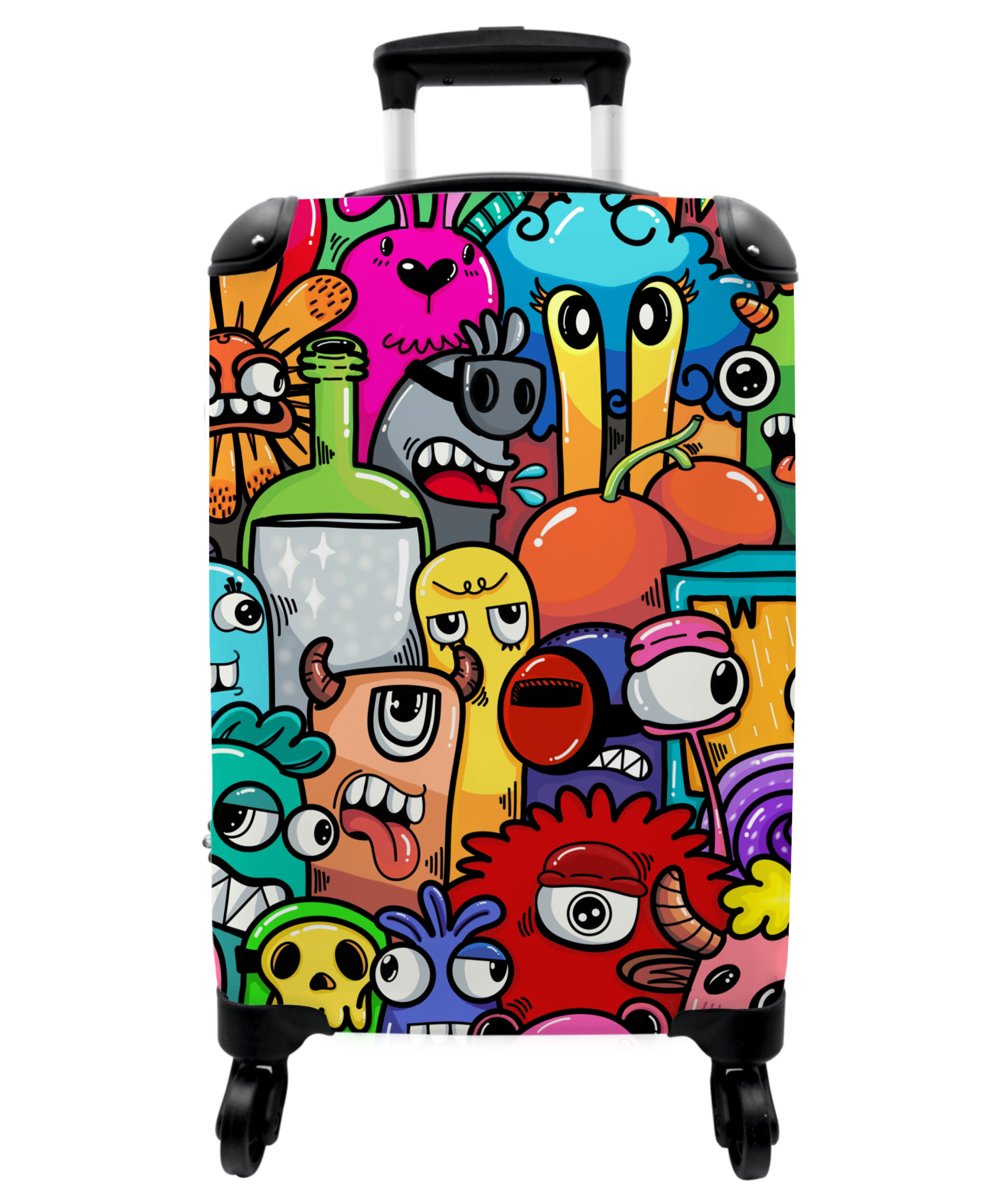 Koffer - Design - Regenboog - Dieren - Monsters - Grappig - Kind-1