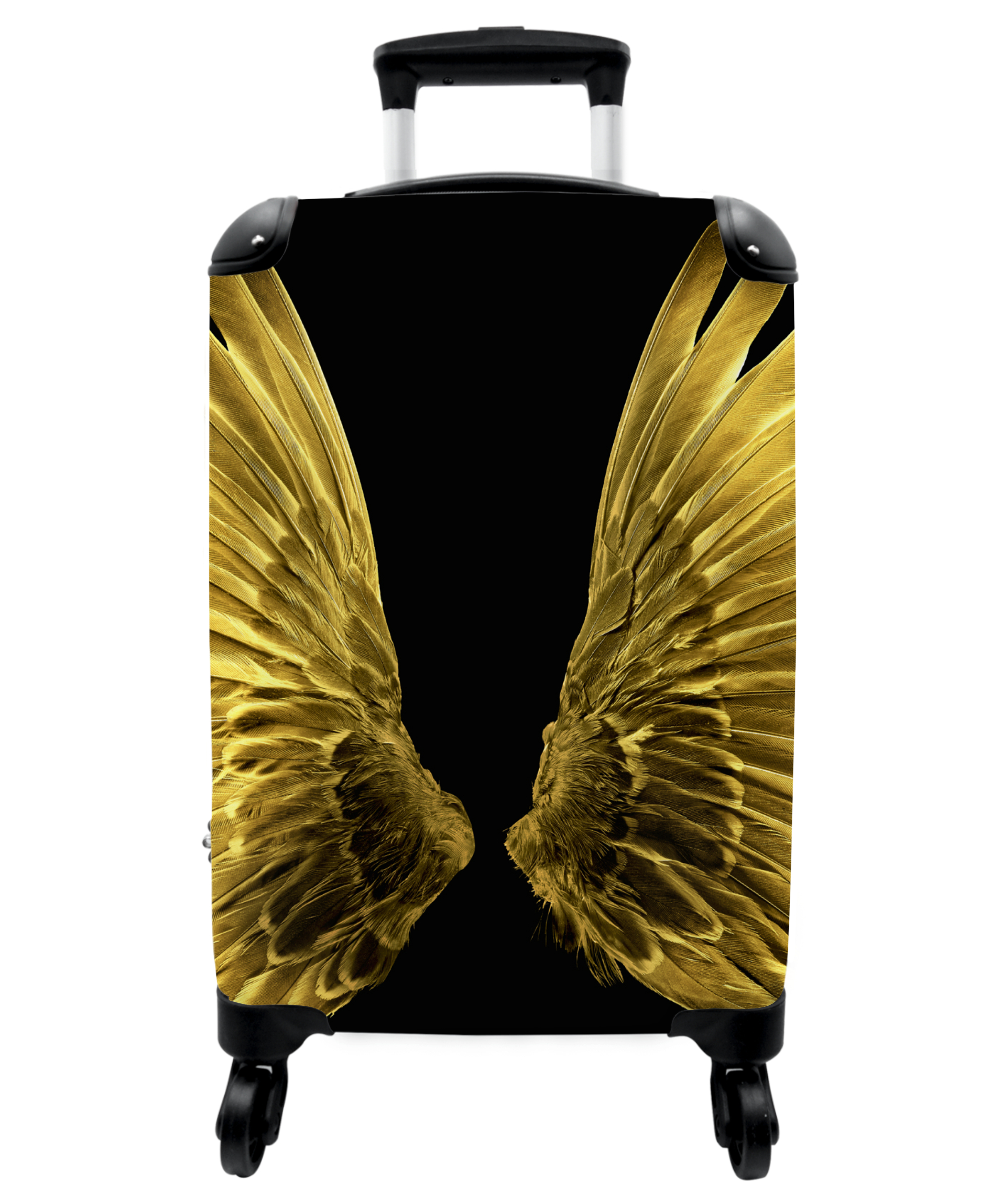 Koffer - Gouden vleugels op een zwarte achtergrond-1
