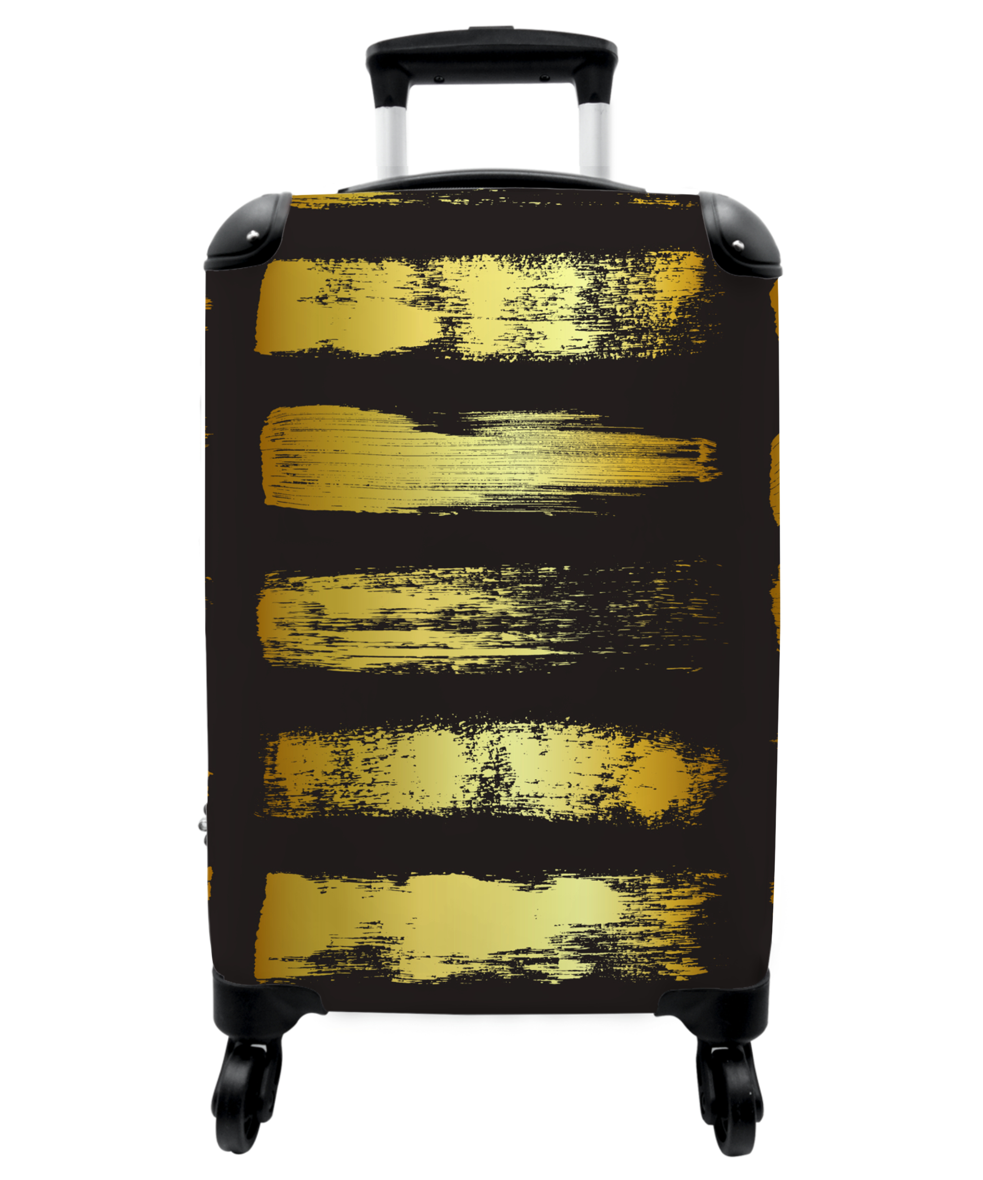 Koffer - Gouden strepen op een zwarte achtergrond