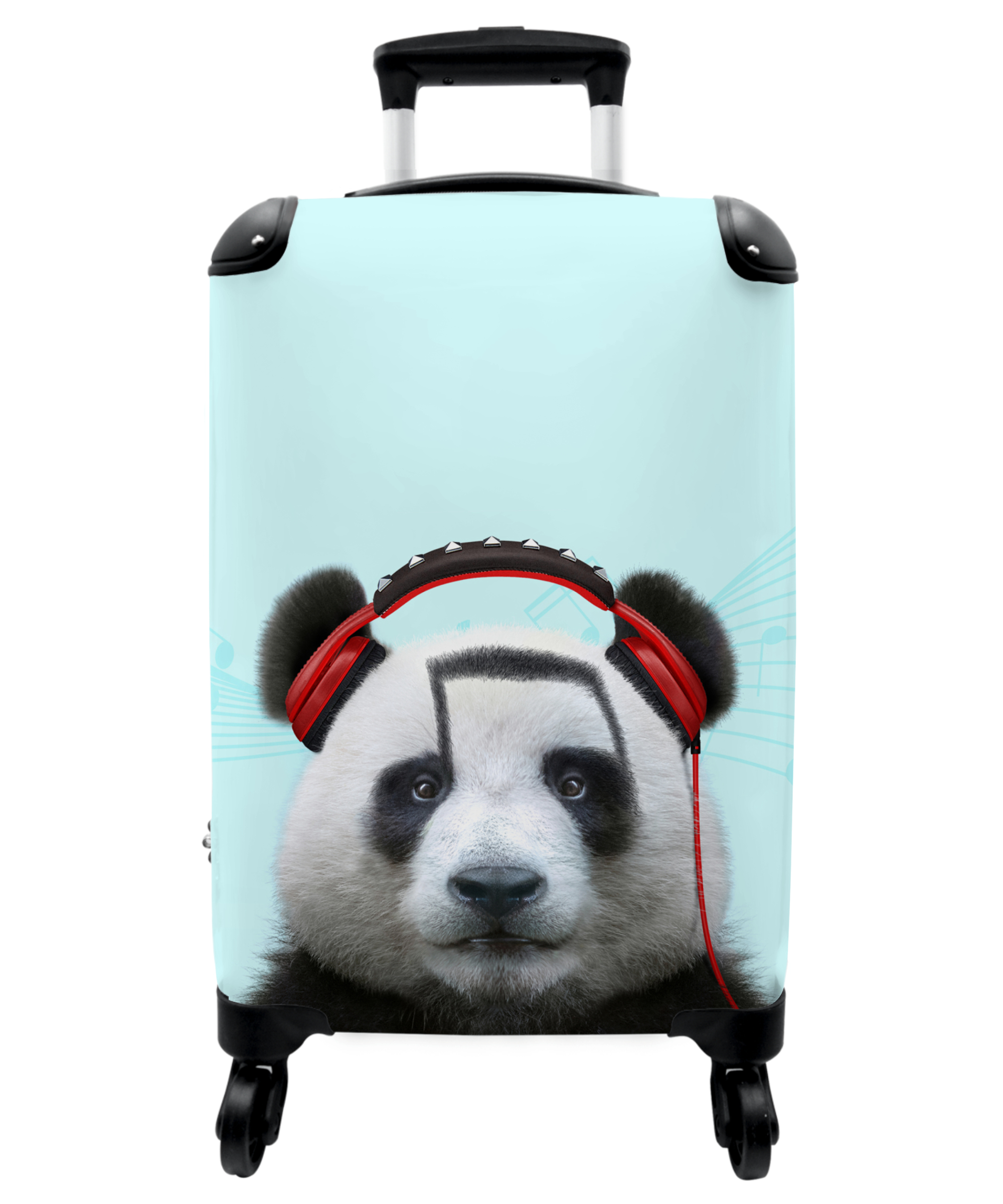 Koffer - Panda - Koptelefoon - Dier - Muzieknoten - Rood-thumbnail-1
