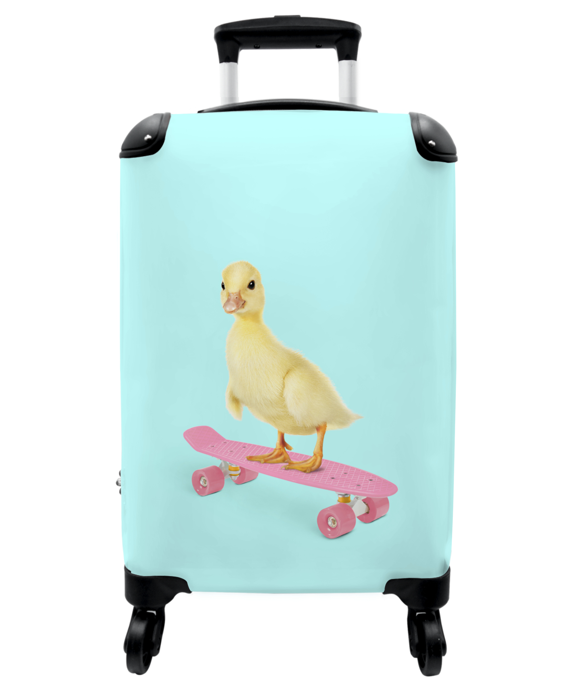 Koffer - Eend - Kuiken - Skateboard - Blauw - Roze