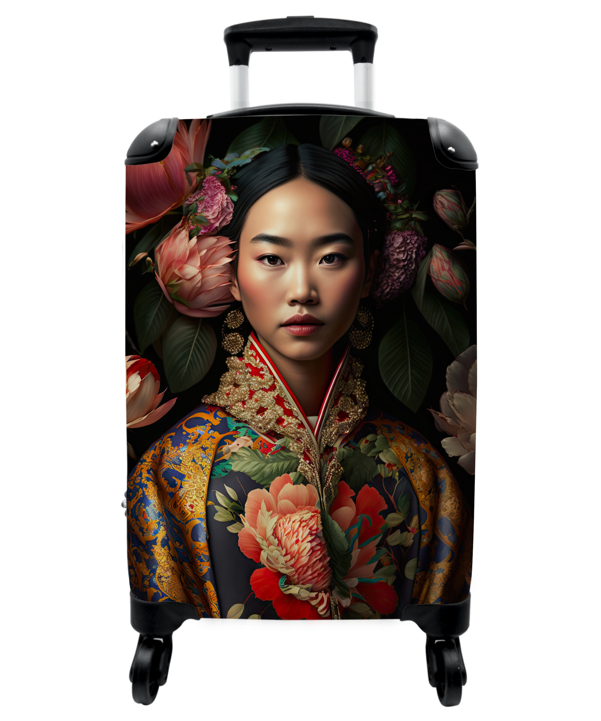 Koffer - Vrouw - Asian - Kimono - Bloemen - Portret-thumbnail-1