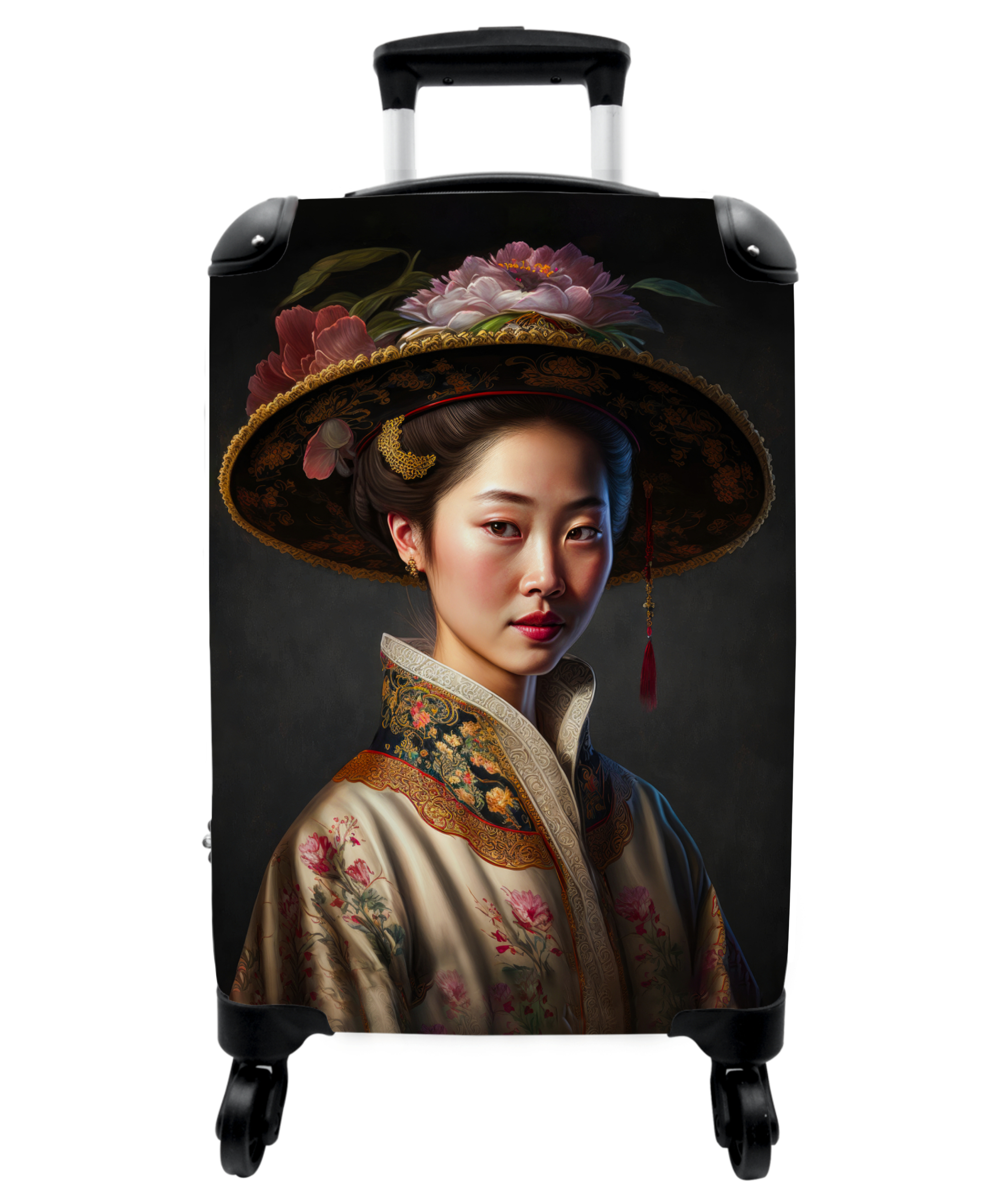 Koffer - Vrouw - Portret - Bloemen - Hoed - Aziatisch-1