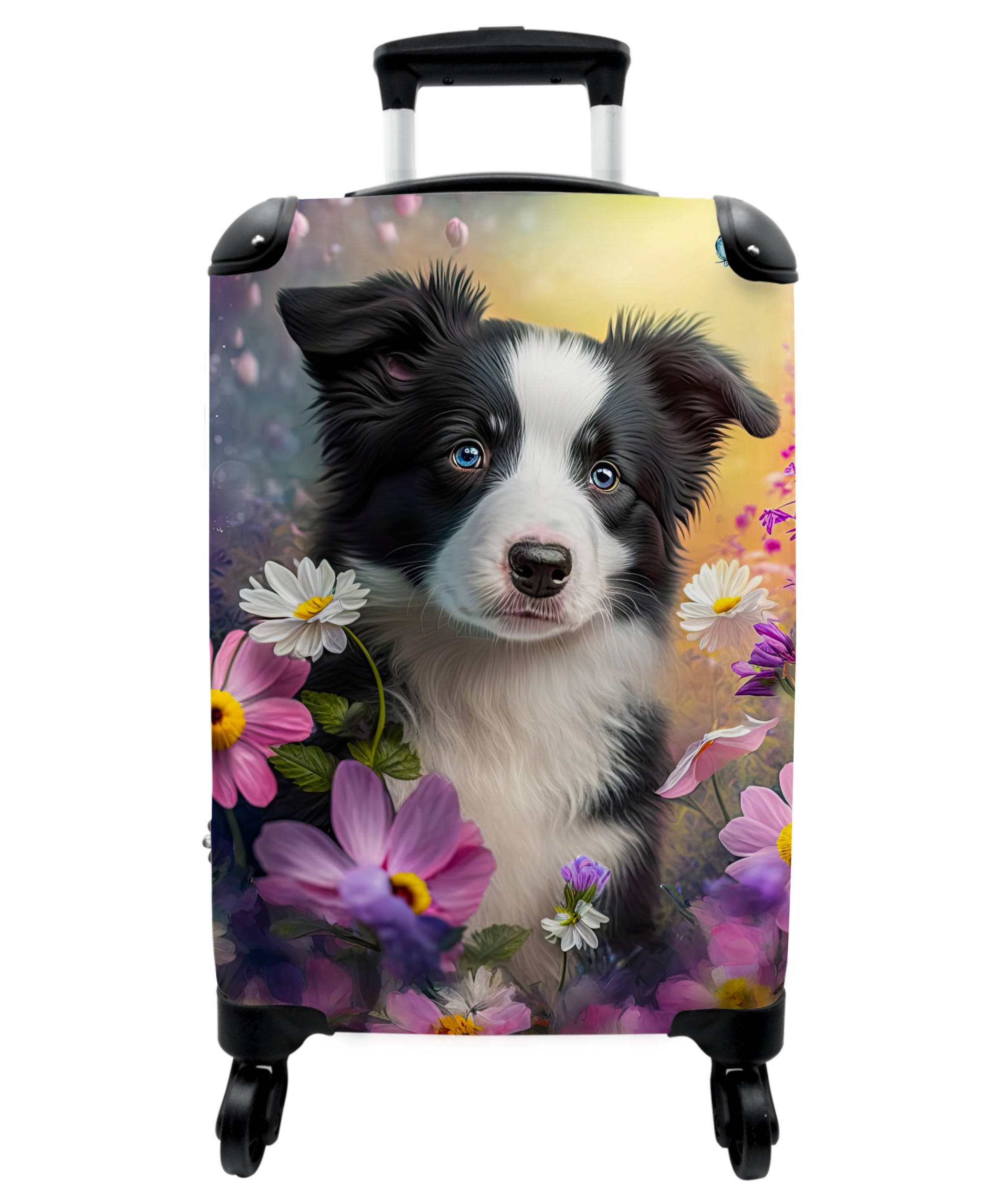 Koffer - Hond - Bloemen - Natuur - Puppy - Bordercollie-thumbnail-1