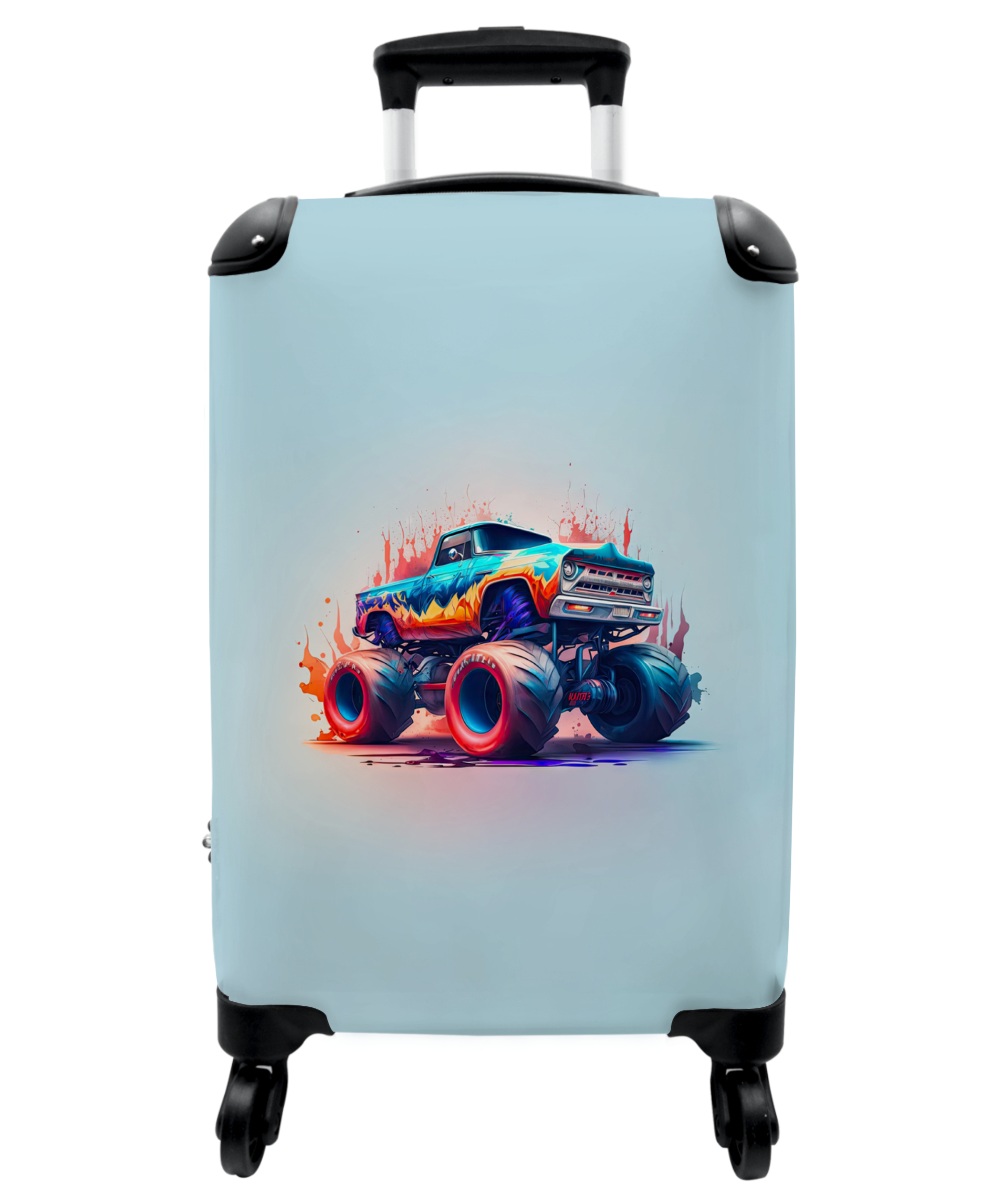 Koffer - Monstertruck - Vlammen - Blauw - Verf - Design