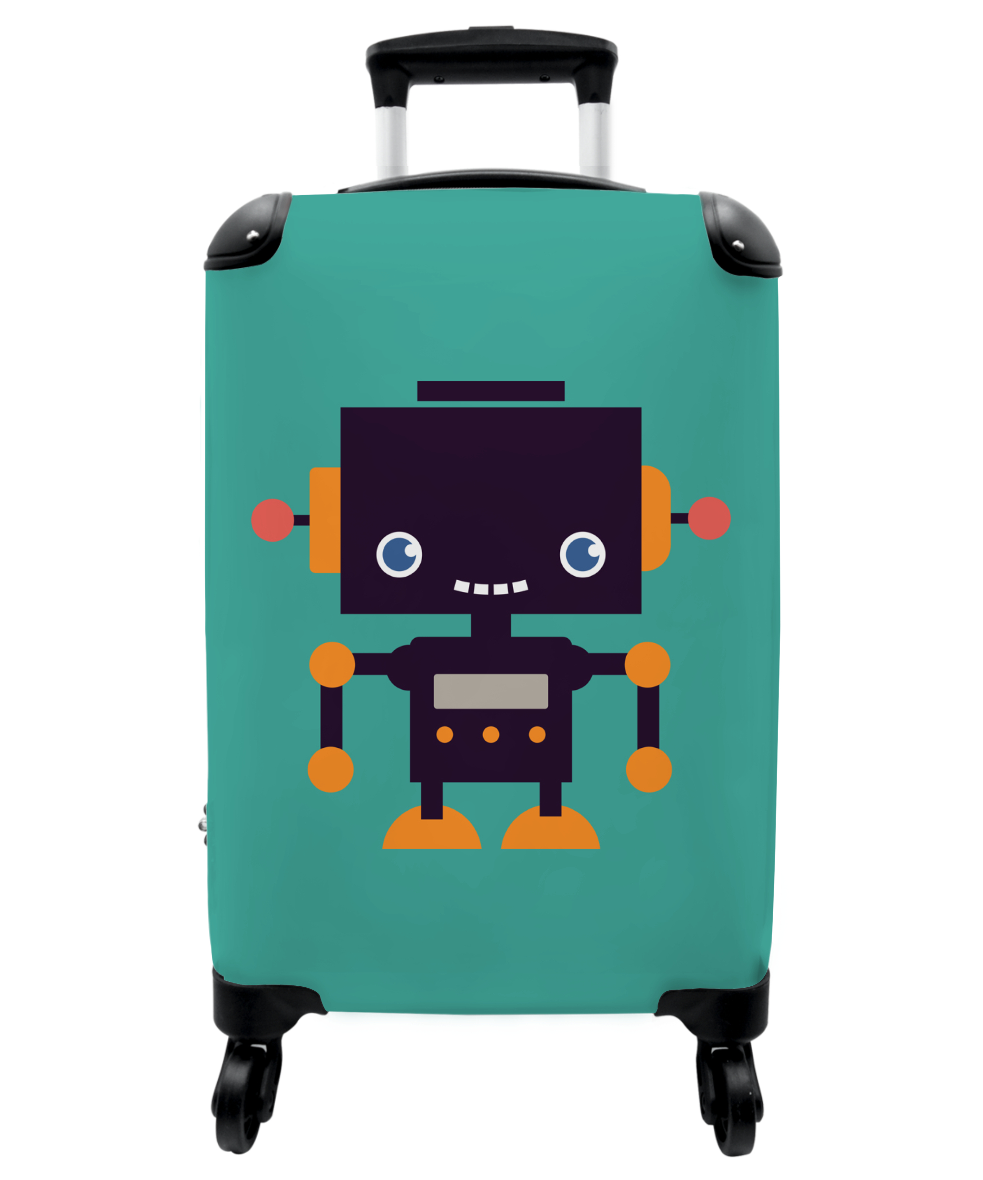 Koffer - Robot - Groen - Antenne - Oranje - Kinderen