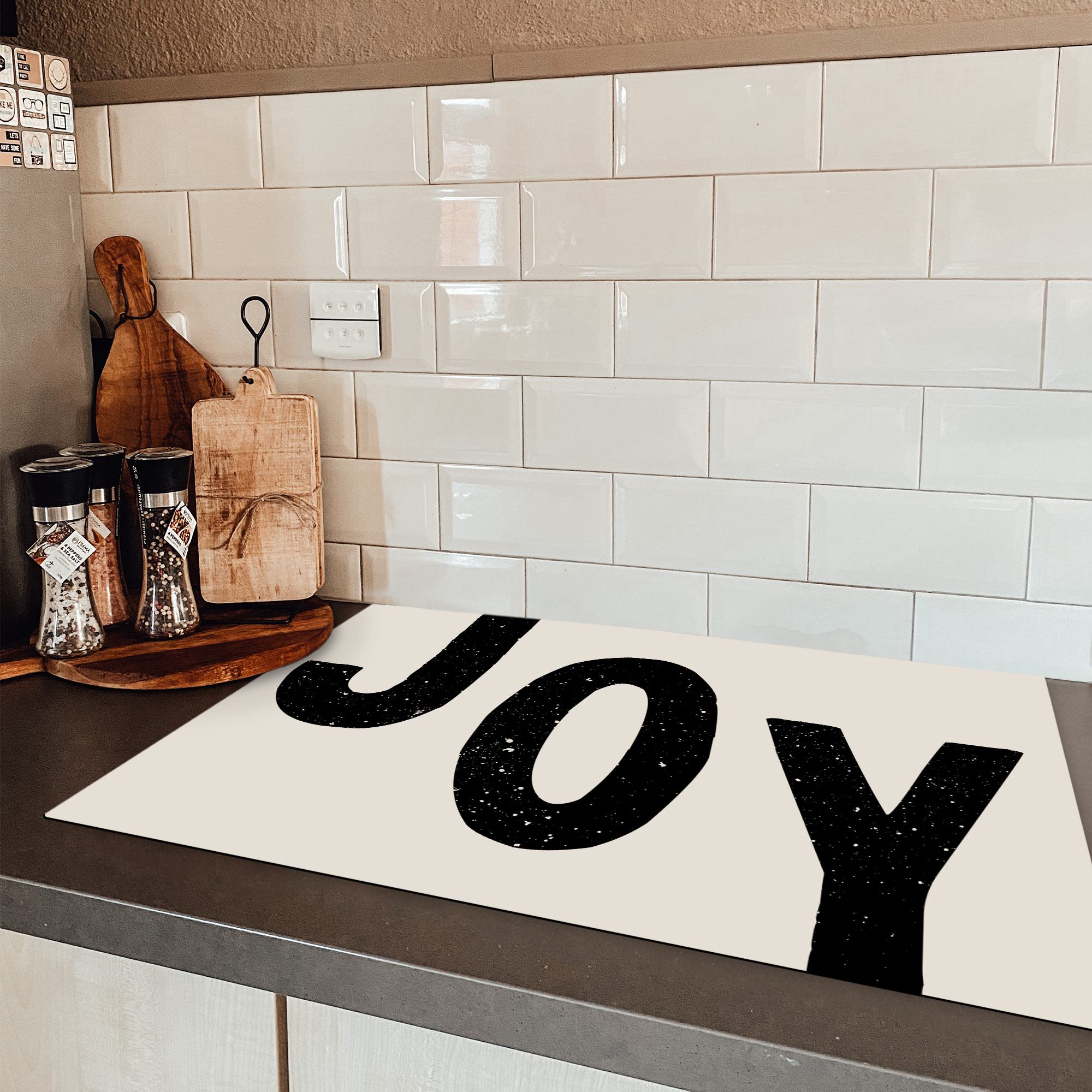Inductiebeschermer - Kerst - Quote - Joy - Zwart - Feestdagen-3